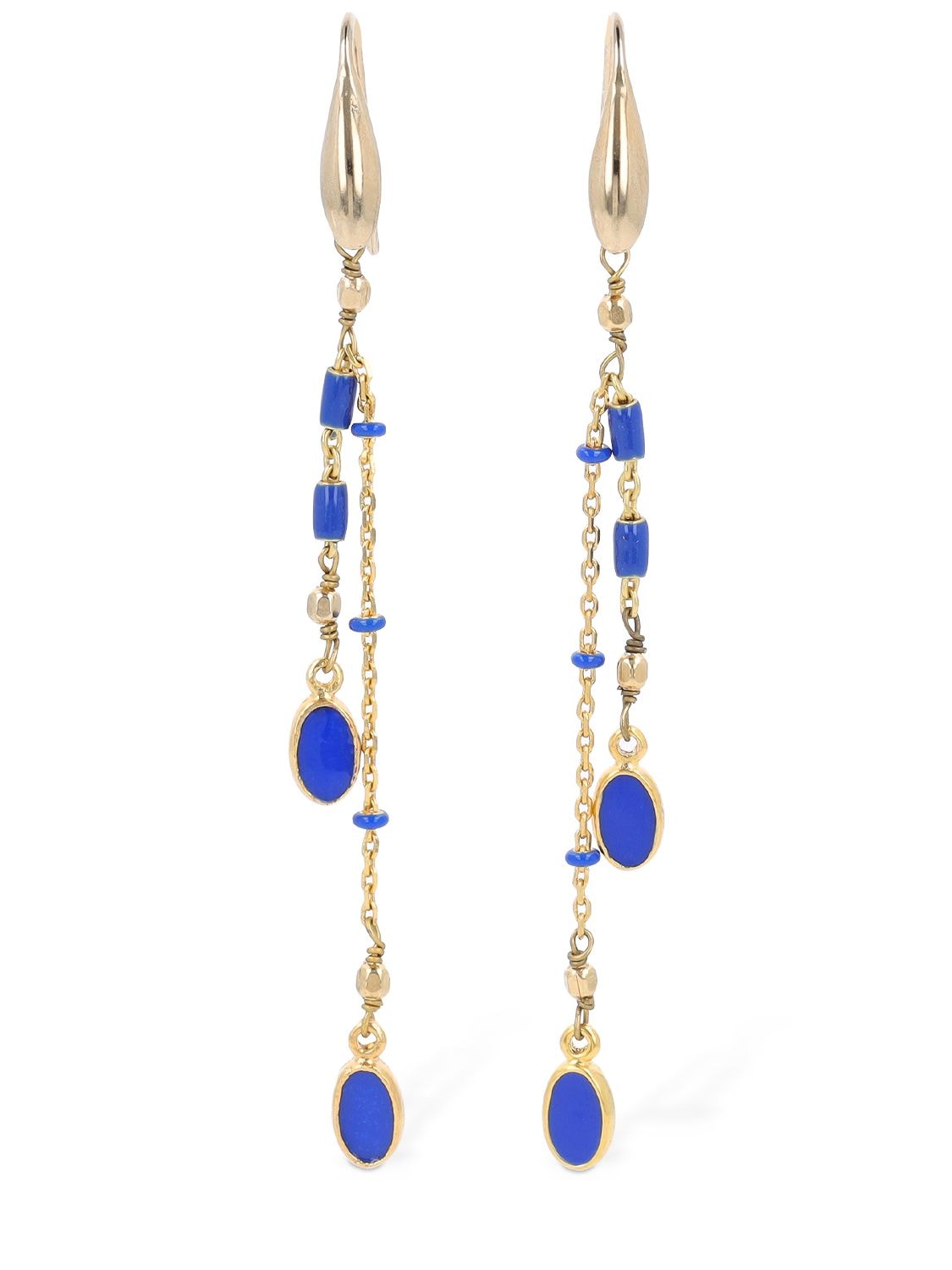 Isabel Marant Casablanca Resin Drop Earrings In Blue,gold