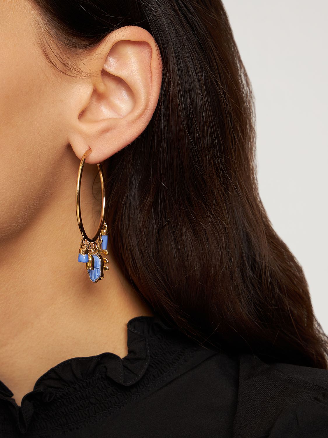 Shop Isabel Marant New It's All Right Hoop Earrings In Blau,gold