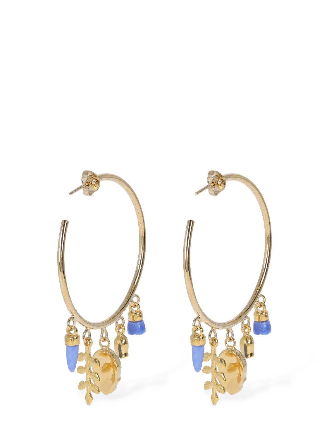 Shop Isabel Marant New It's All Right Hoop Earrings In Blau,gold