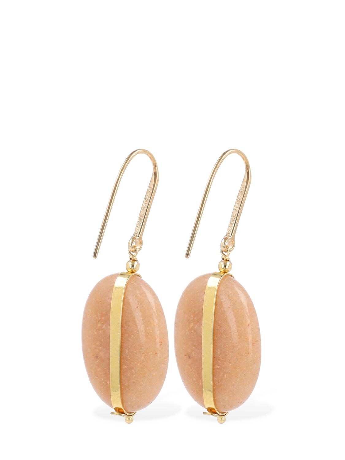 Shop Isabel Marant Stones Drop Earrings In Orange,gold