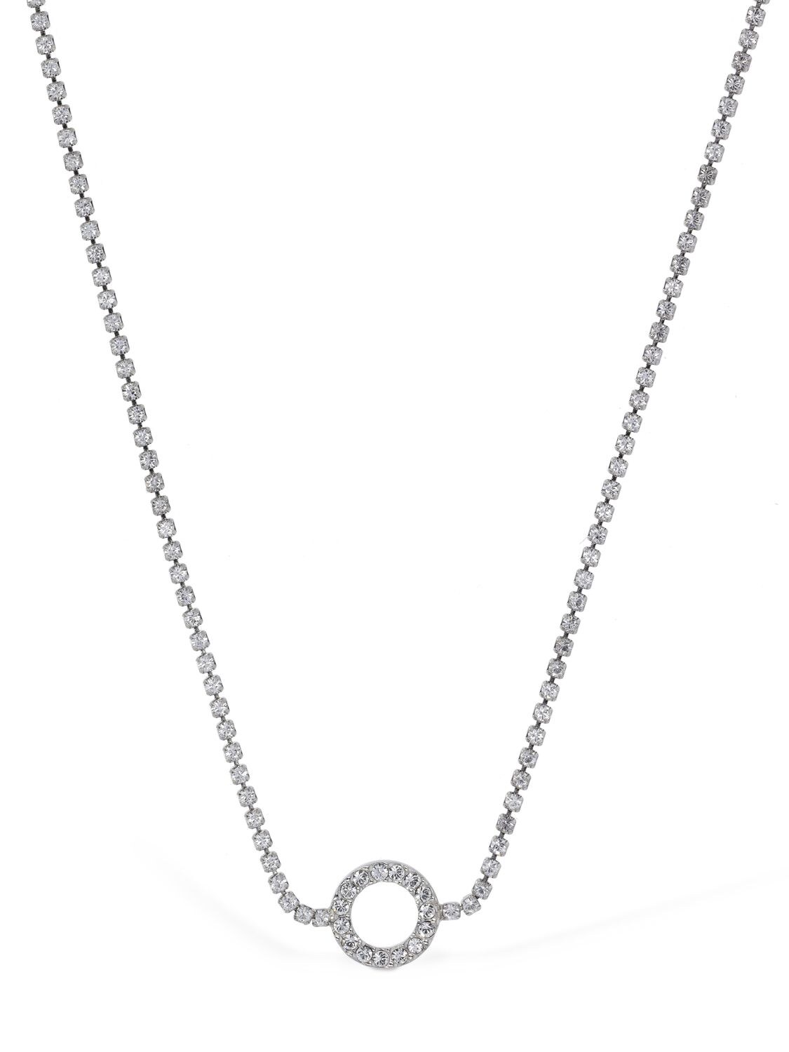Shop Isabel Marant Disco Ring Collar Necklace In Silver