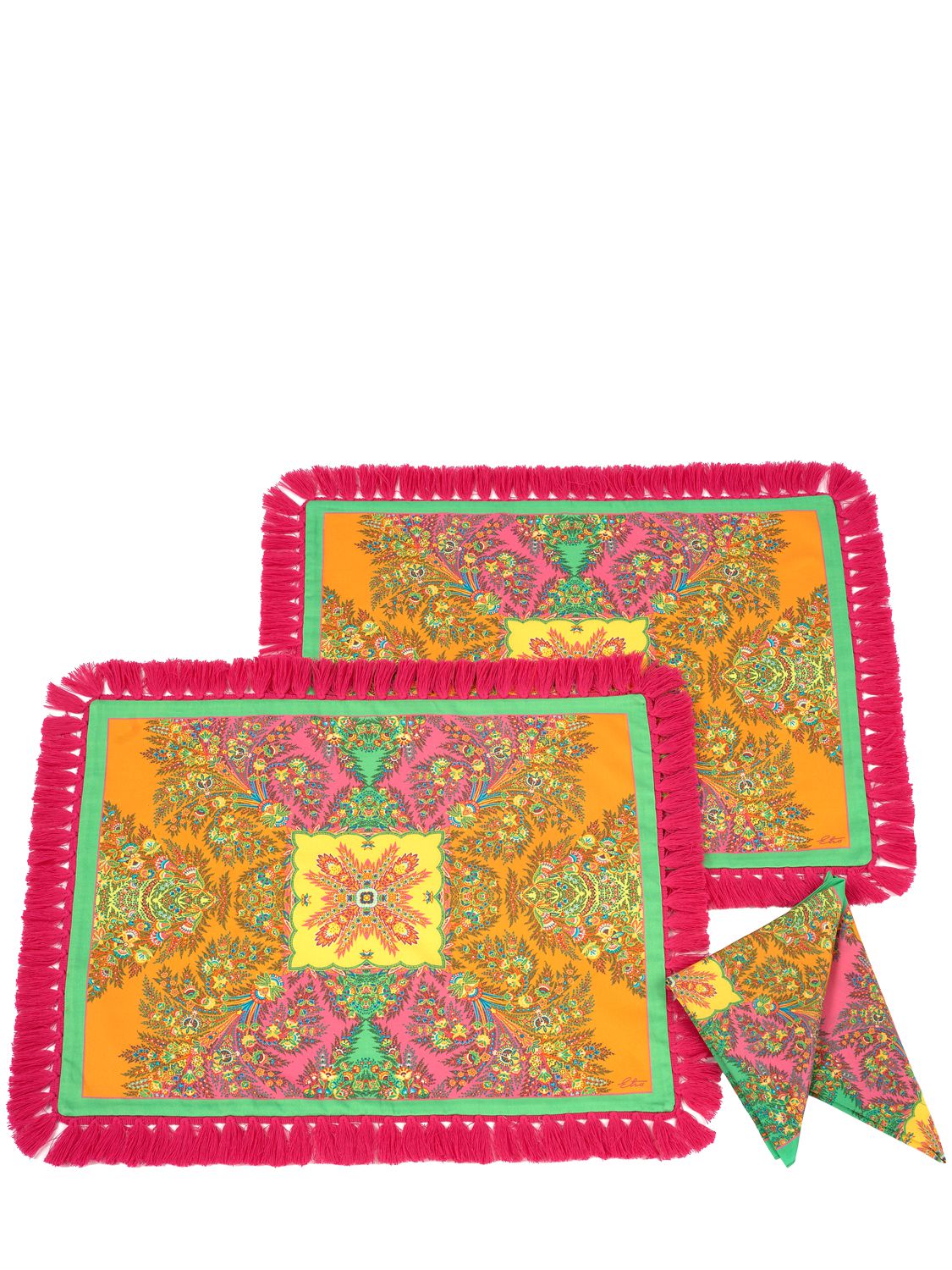 Etro Jaisalmer Set Of 2 Placemats And Napkins In Multicolor