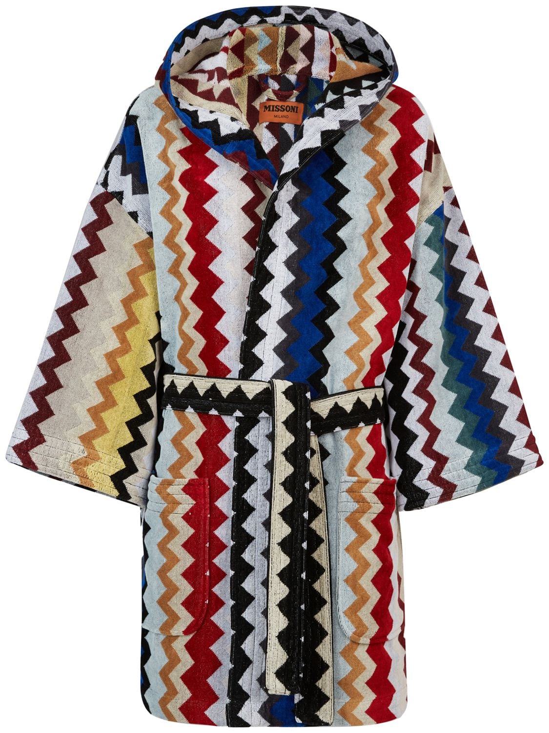 Missoni Home Collection Cyrus Short Hooded Bathrobe In Multicolor