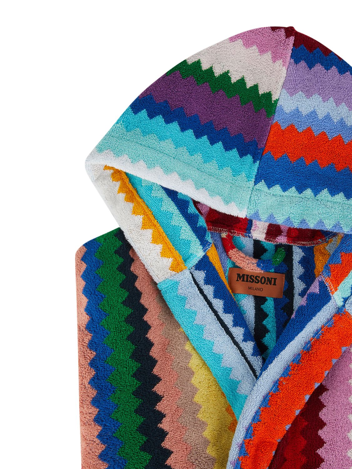 Shop Missoni Home Collection Cecil Hooded Bathrobe In Multicolor