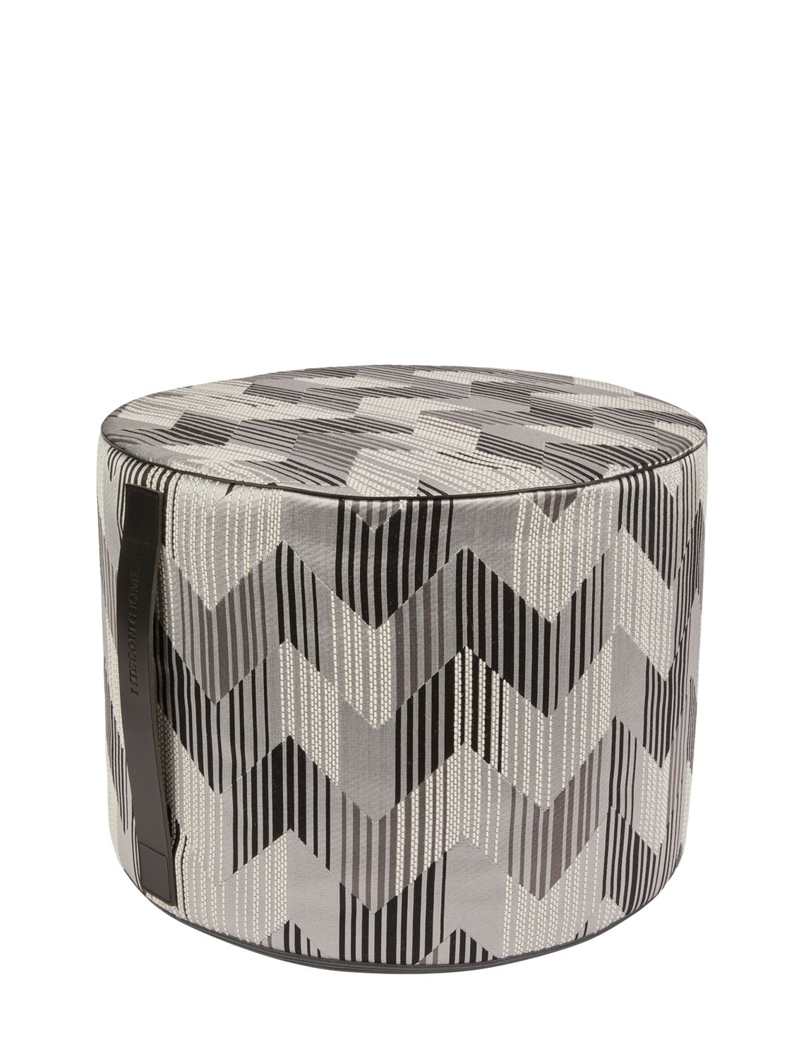 Missoni Home Collection Betulla Cylindrical Pouf In Black,white