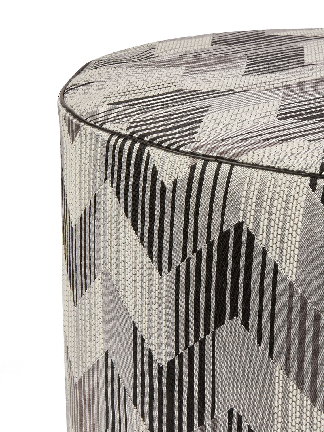 Shop Missoni Home Collection Betulla Cylindrical Pouf In Black,white