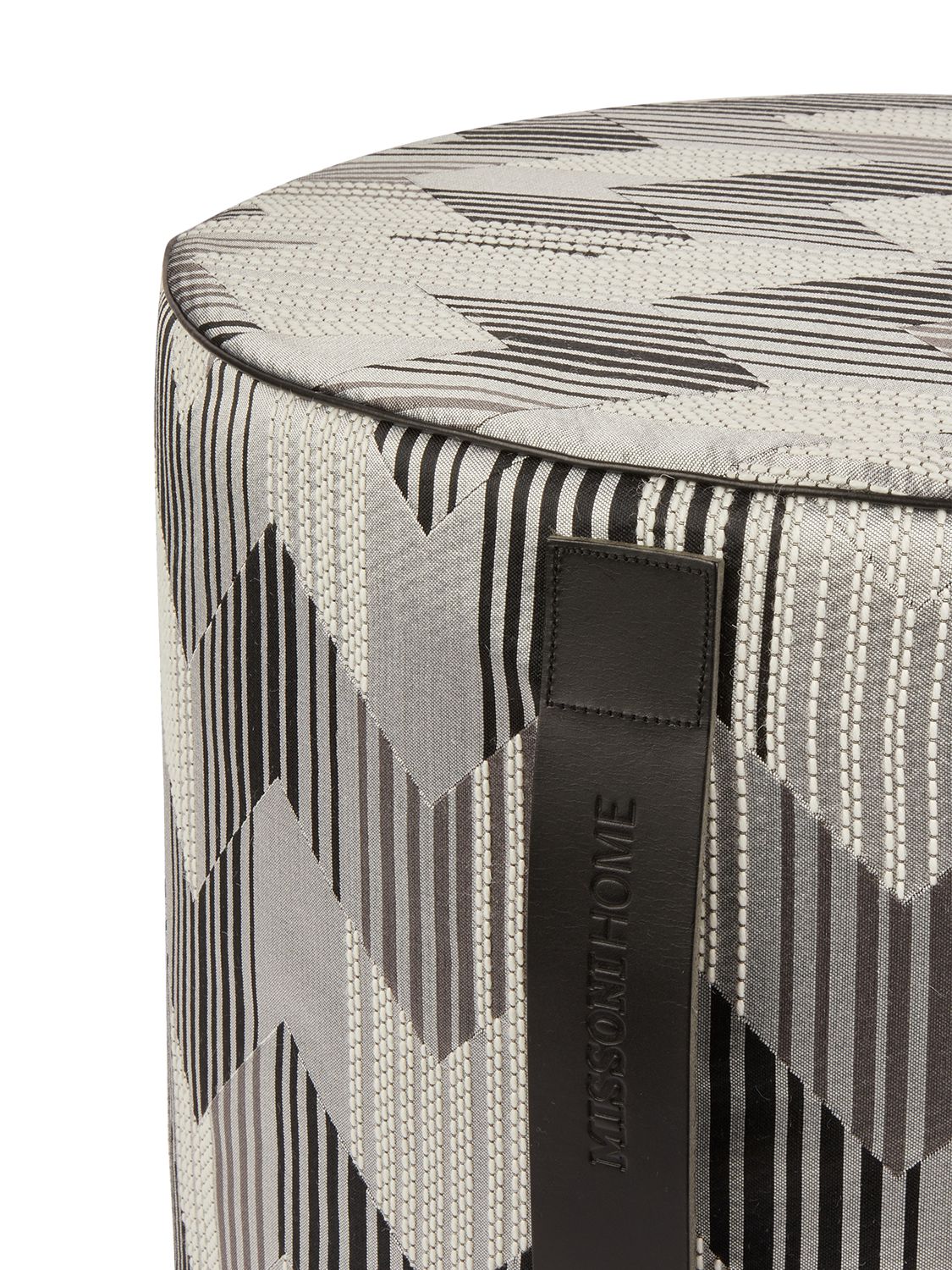 Shop Missoni Home Collection Betulla Cylindrical Pouf In Black,white