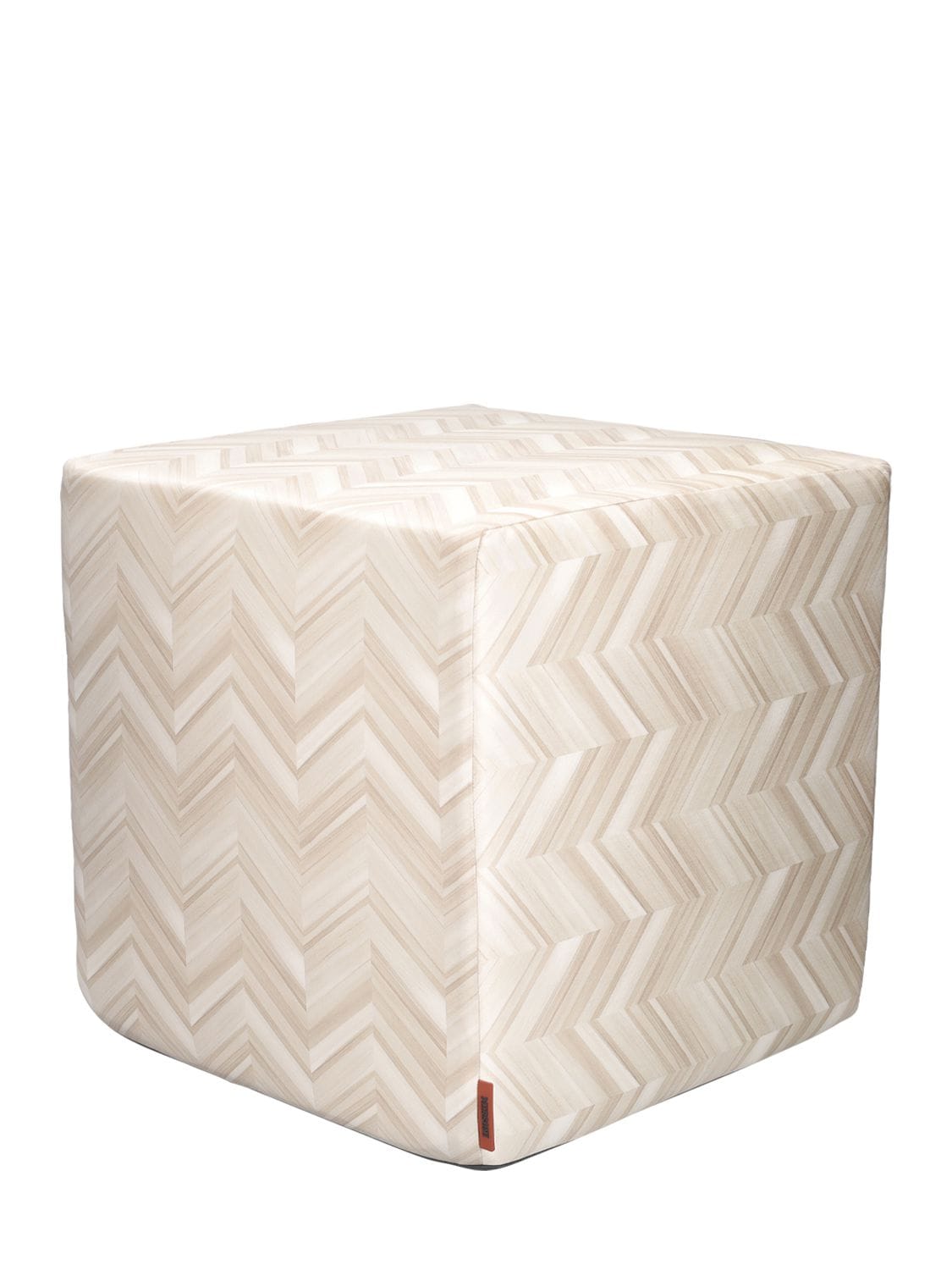 Shop Missoni Home Collection Layers Inlay Cube Pouf In Beige