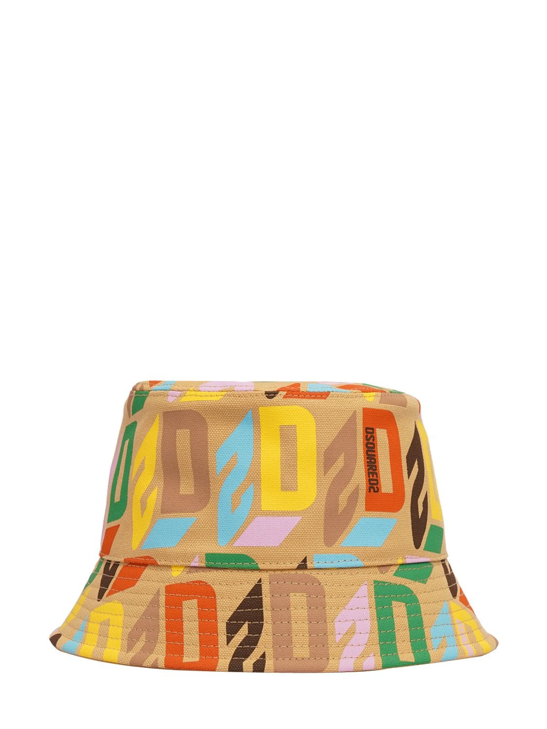 Dsquared2 D2 Monogram Cotton Bucket Hat In Yellow