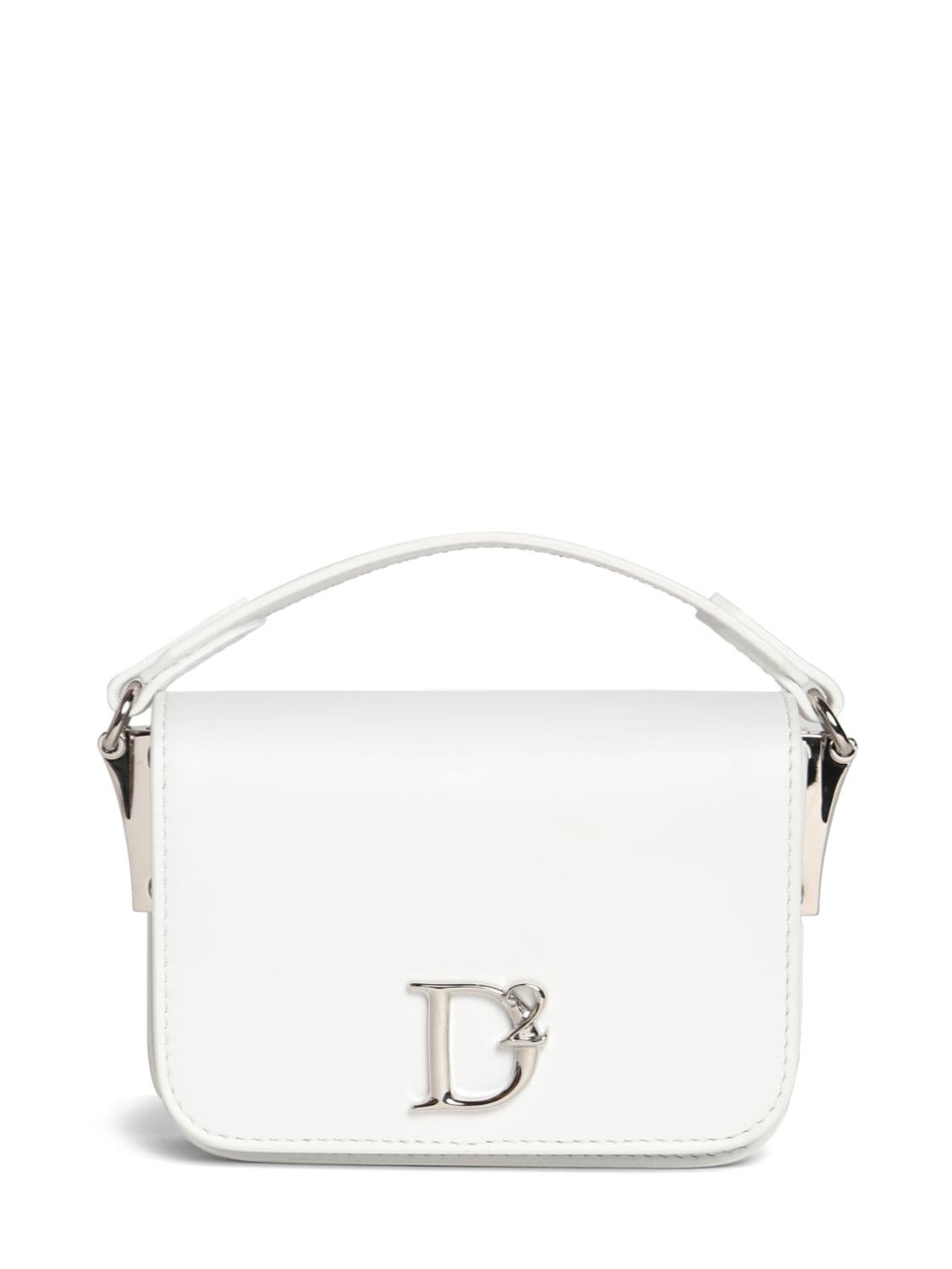 Dsquared2 D2 Statement Leather Crossbody Bag In White