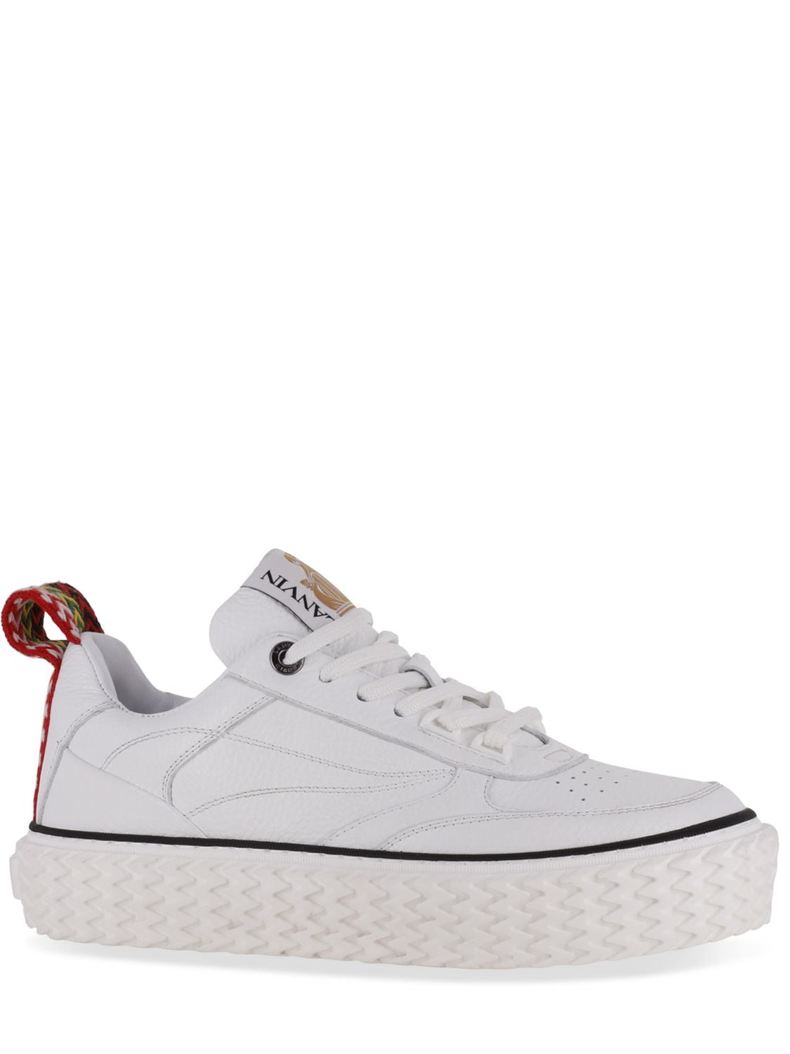 Lanvin 30mm Curbies Leather Low Top Sneakers In White