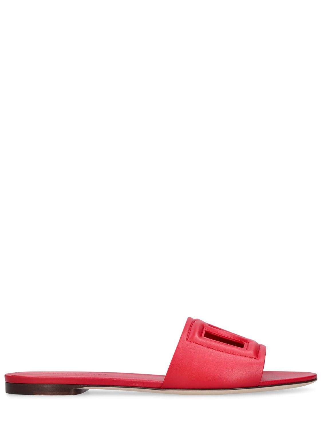 Dolce & Gabbana 10mm Bianca Leather Slide Sandals In Red