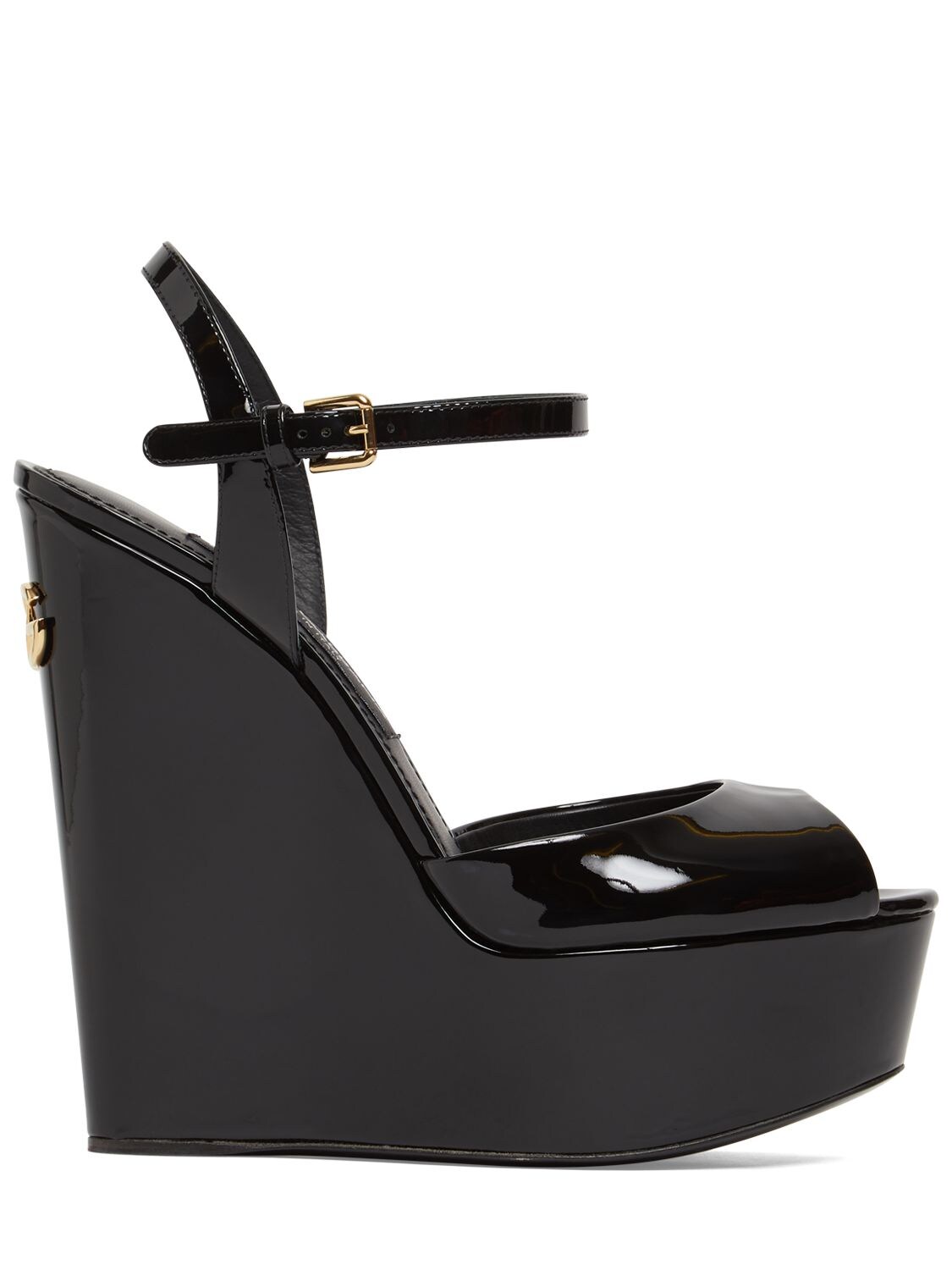 DOLCE & GABBANA 150MM PATENT LEATHER WEDGE