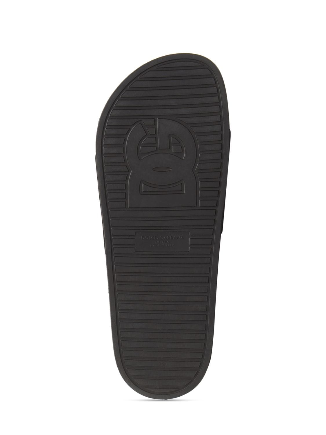 Shop Dolce & Gabbana 20mm Saint Barth Rubber Slides In Black