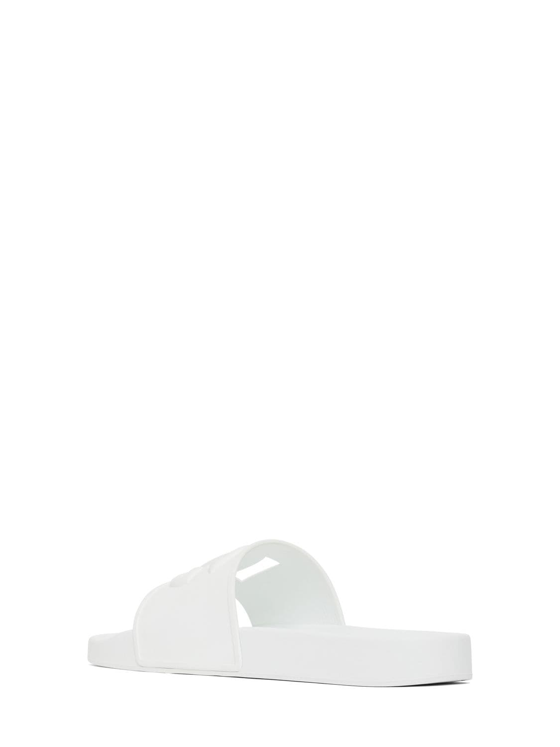 Shop Dolce & Gabbana 20mm Saint Barth Rubber Slides In White