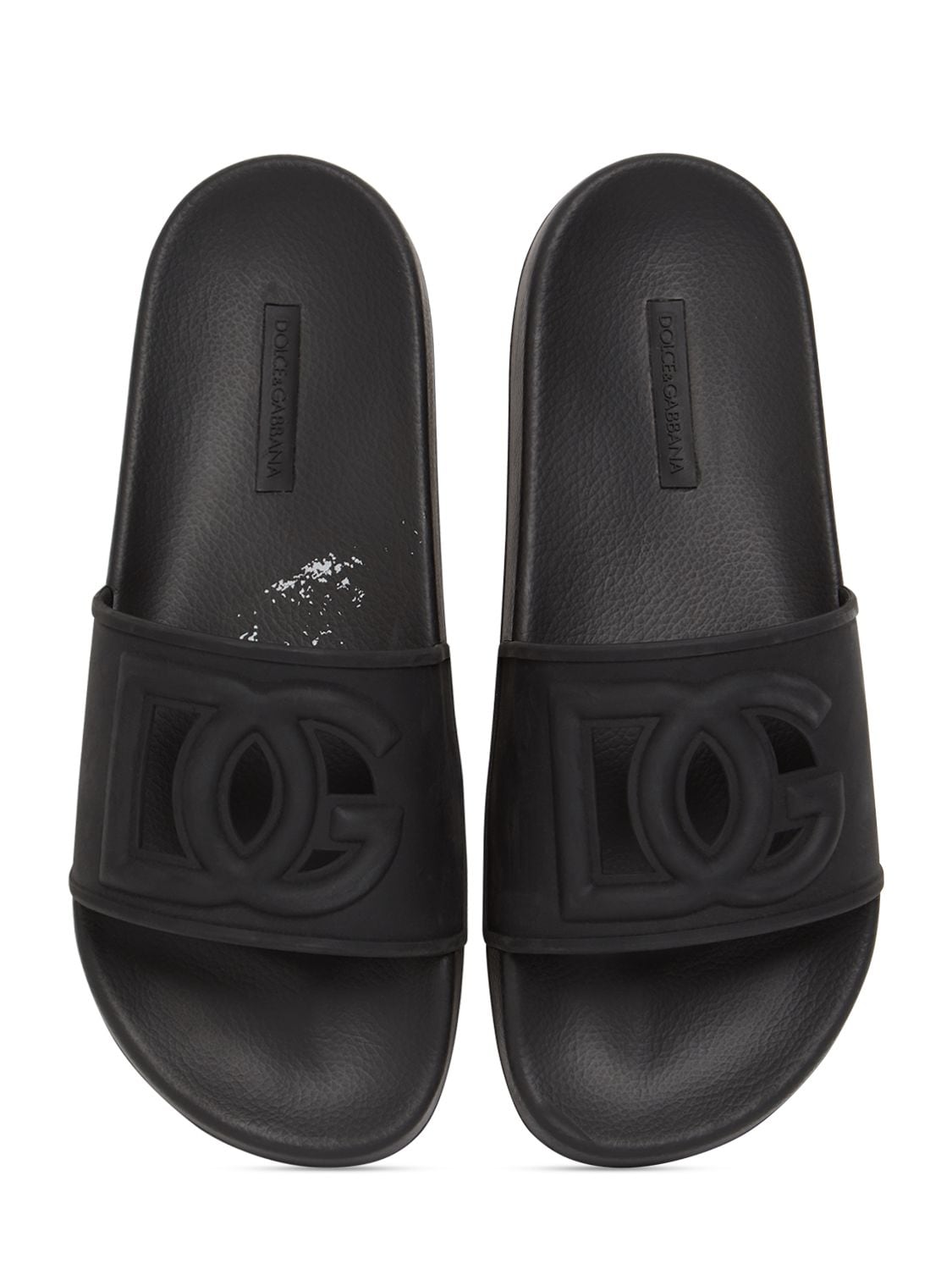 Shop Dolce & Gabbana 20mm Saint Barth Rubber Slides In Black