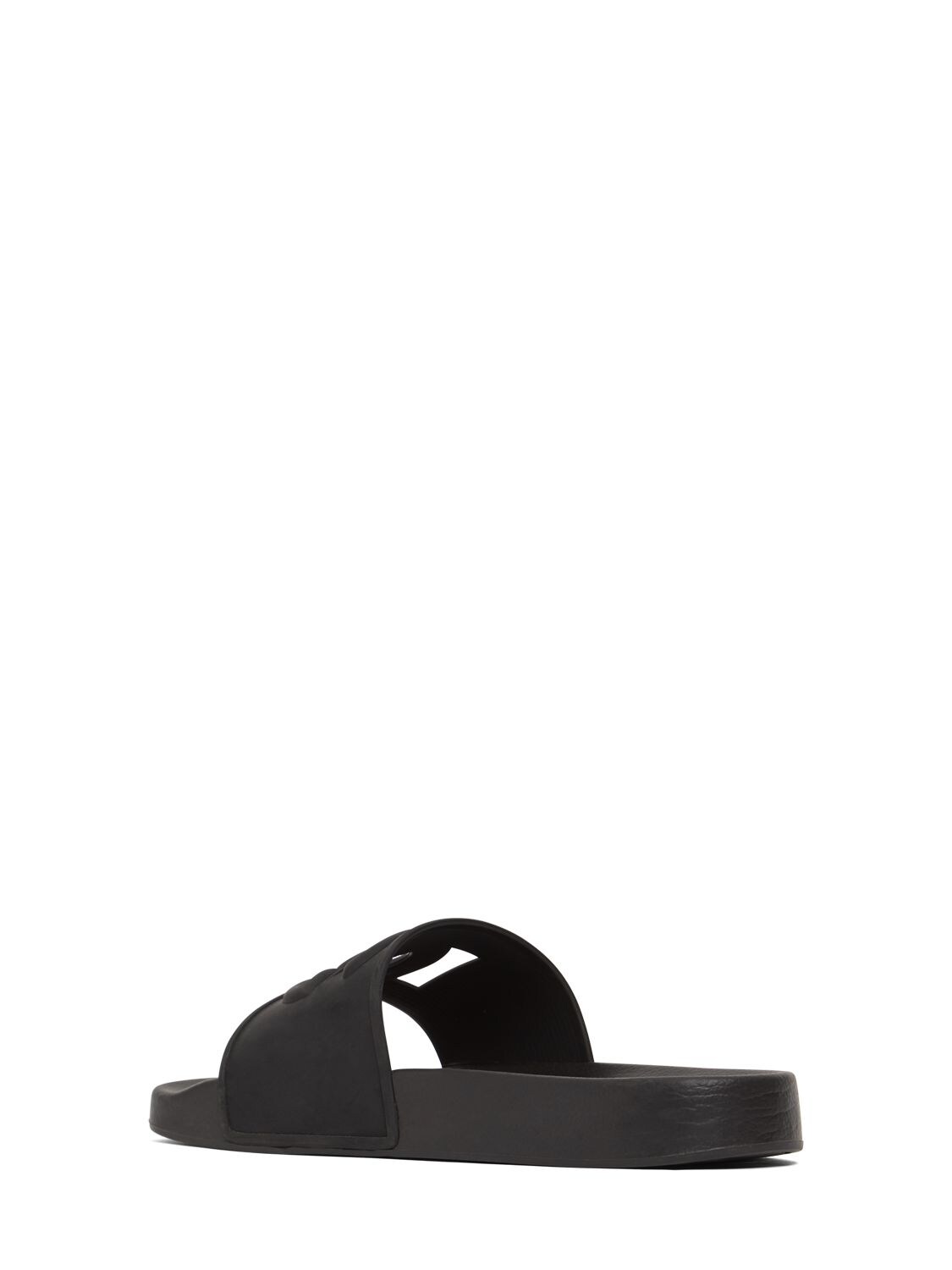 Shop Dolce & Gabbana 20mm Saint Barth Rubber Slides In Black