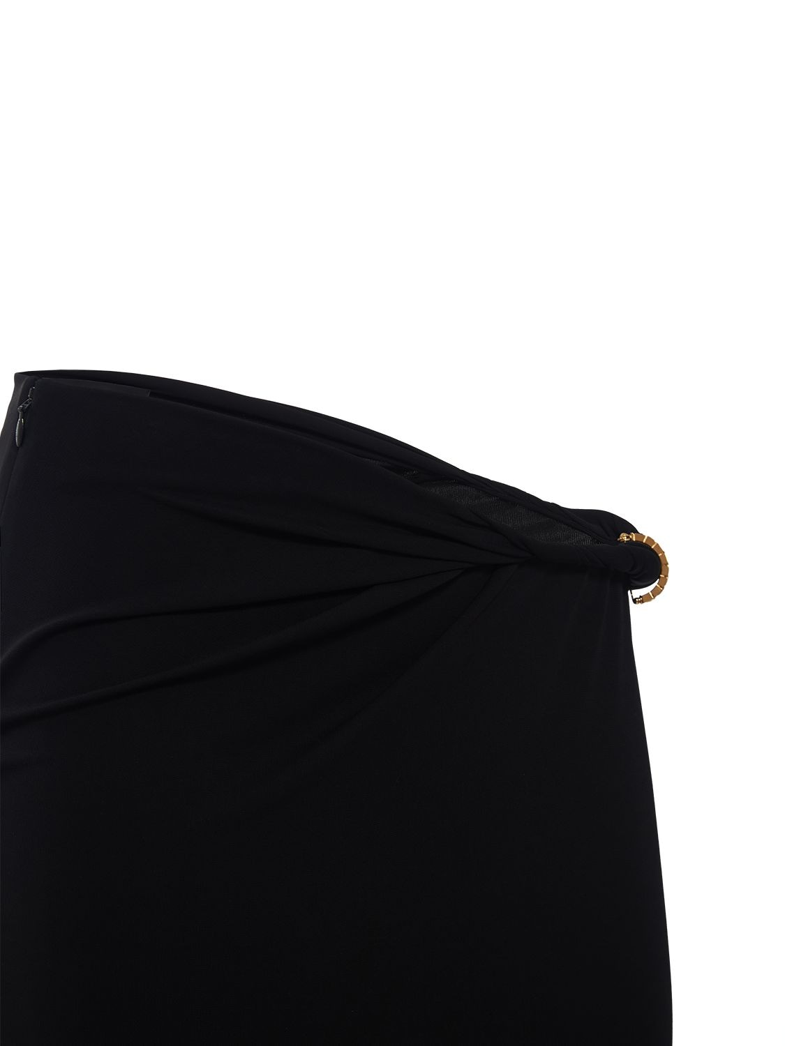 Versace Opaque Viscose Jersey Knotted Midi Skirt In Black