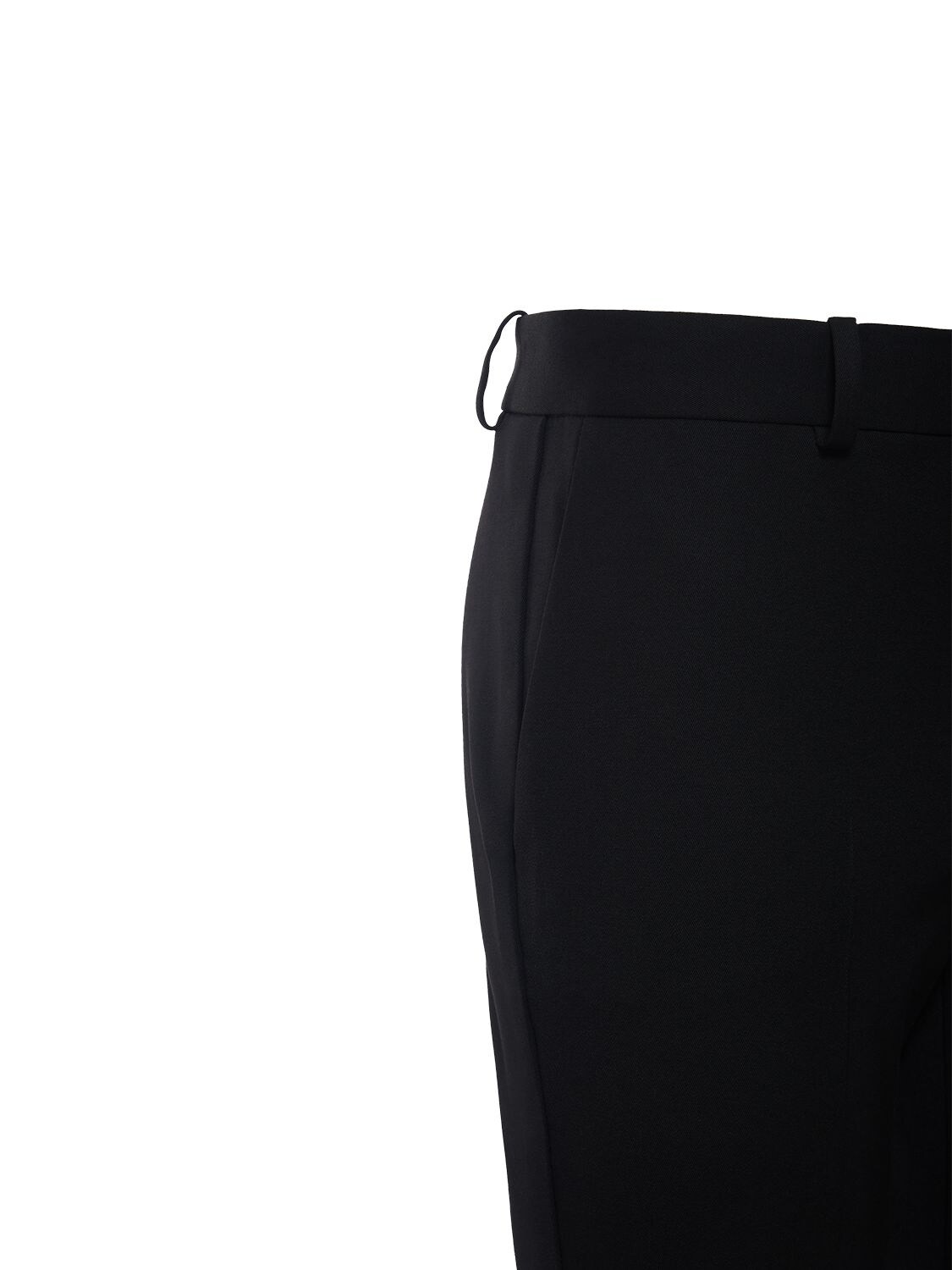 Shop Versace Wool Gabardine Flared Pants In Black