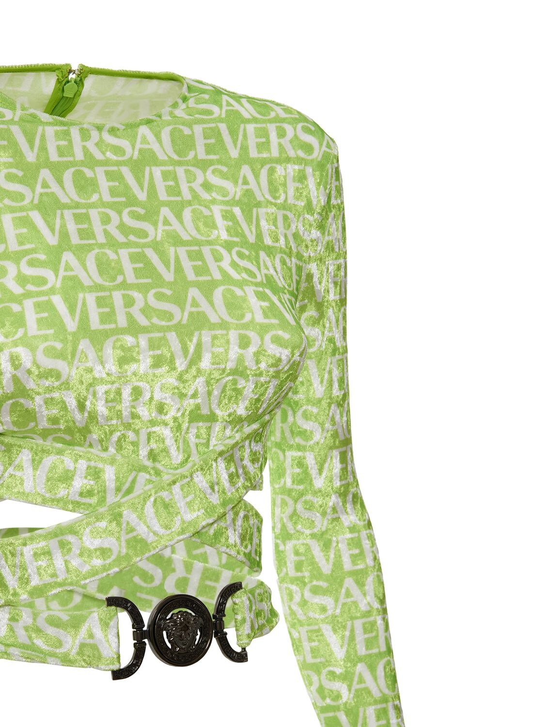 Versace: Green Allover Top