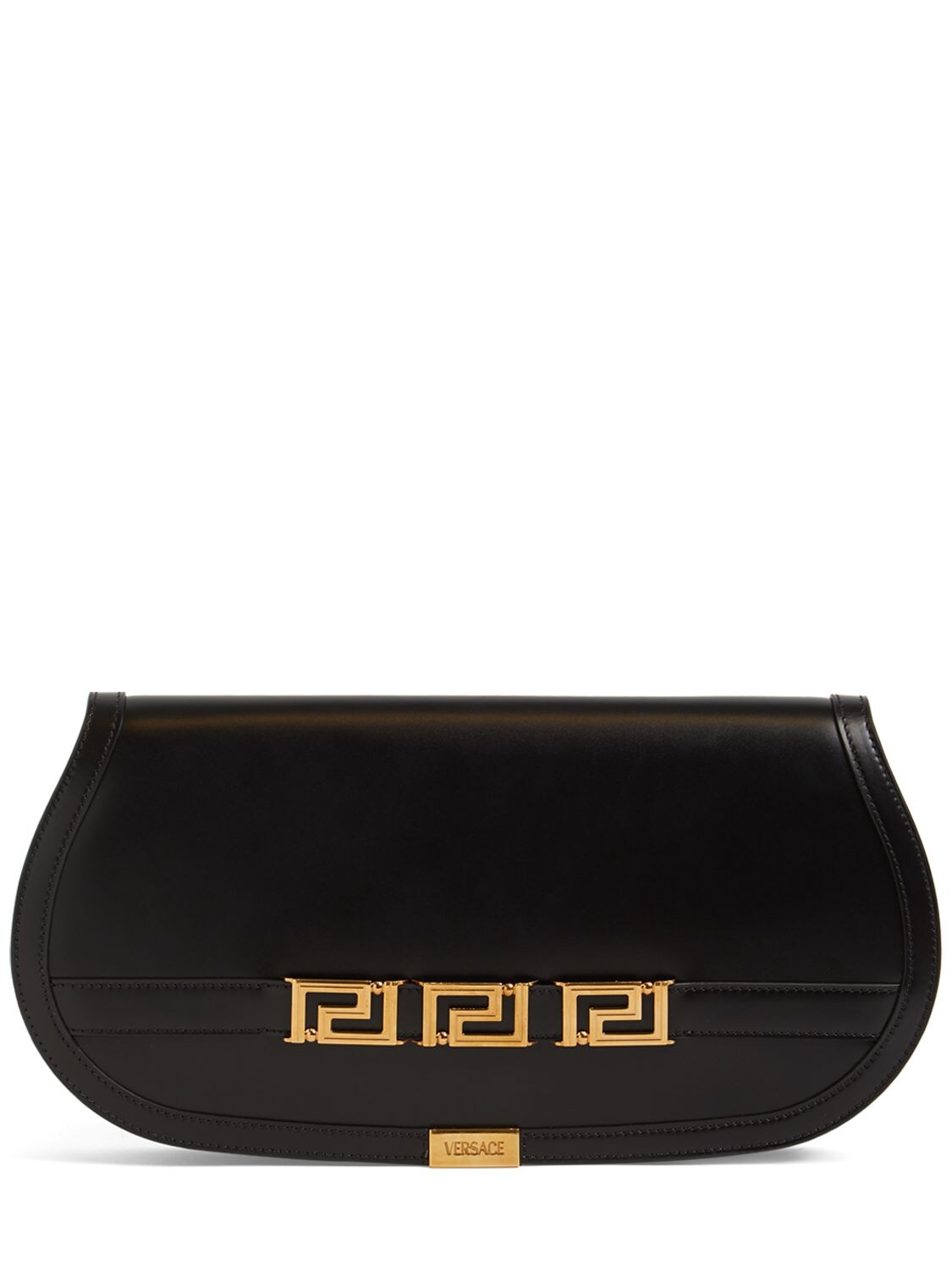 Greca Goddess Rounded Leather Clutch
