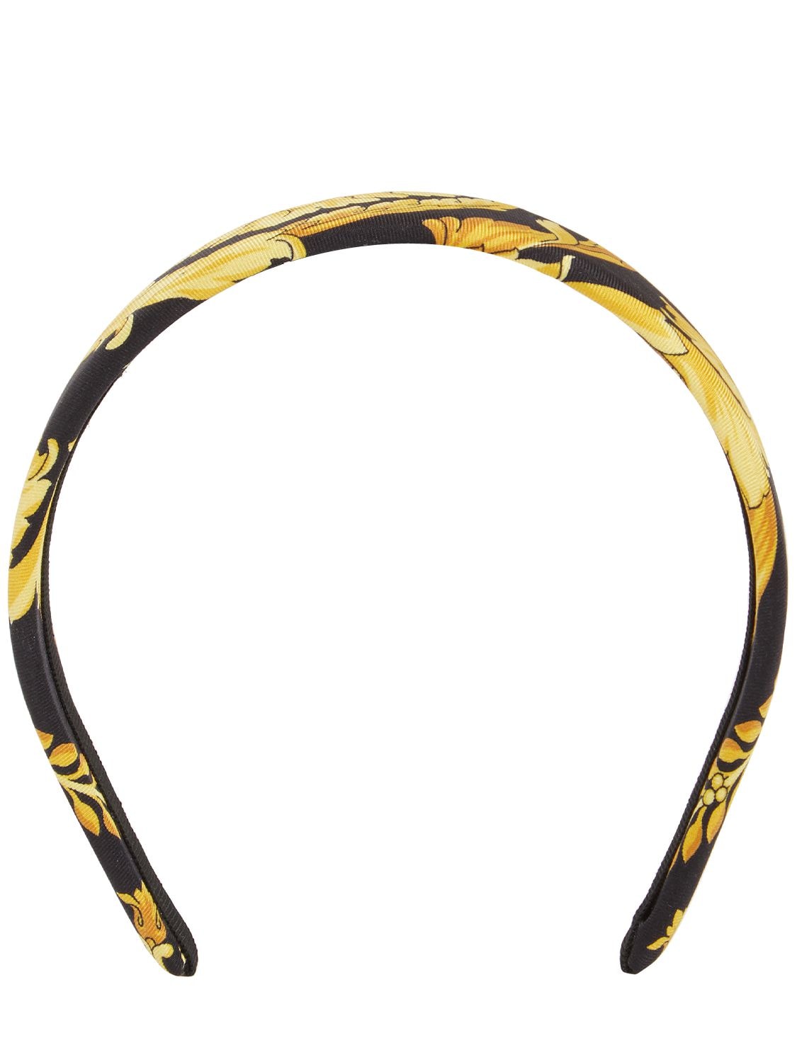 Versace Silk Headband In Nero,oro