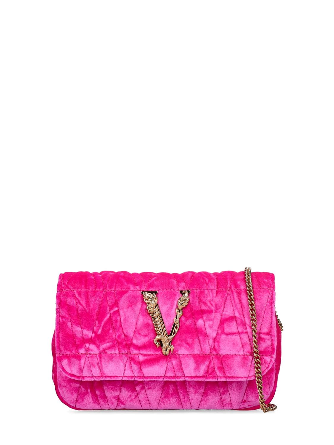 Quilted Velvet Shoulder Bag