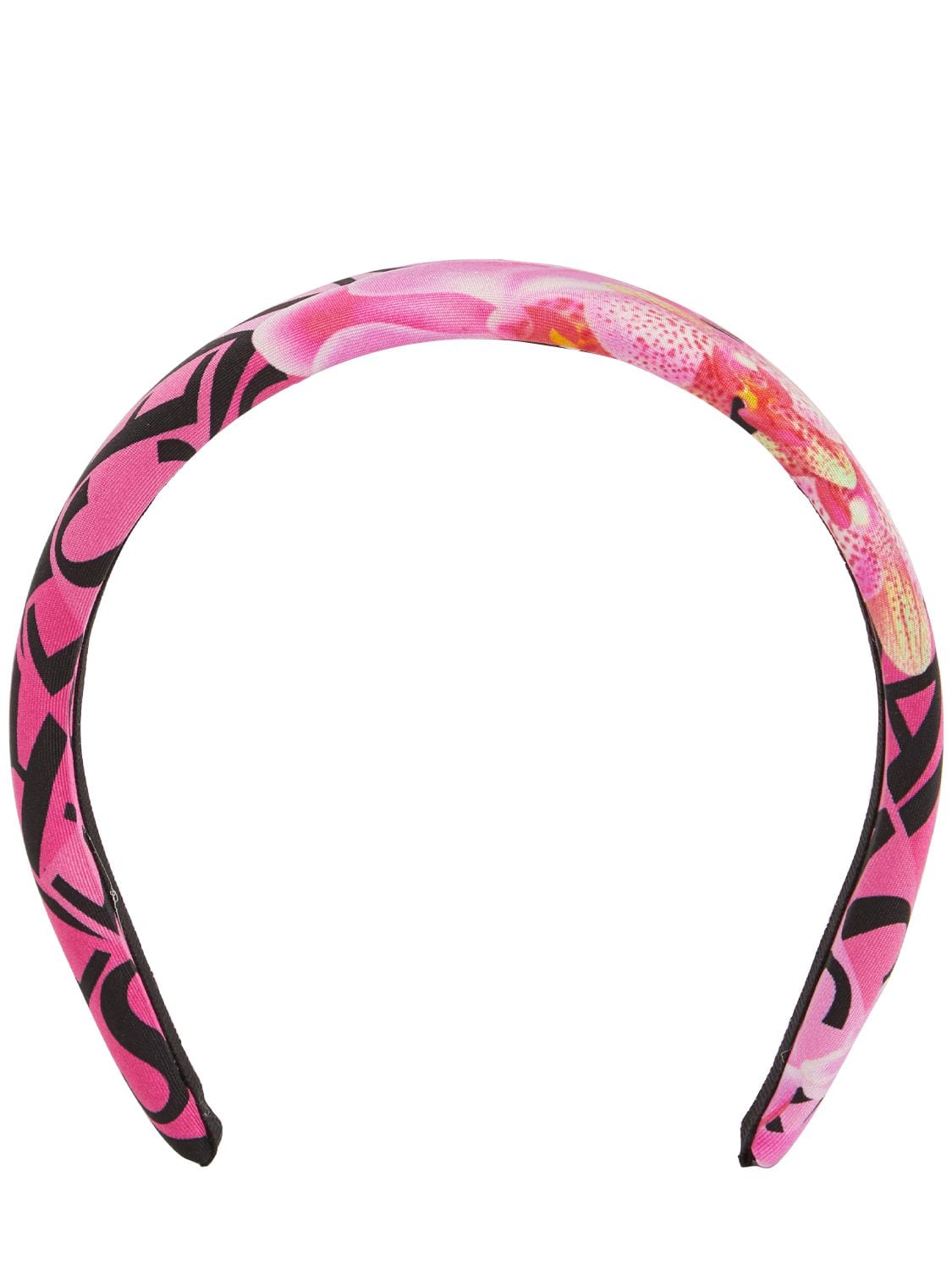 Versace Silk Logo Headband In Pink