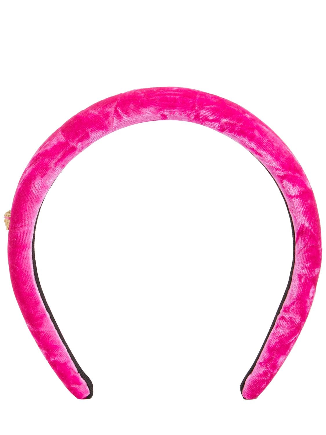 Versace Velvet Headband In Glossy Pink