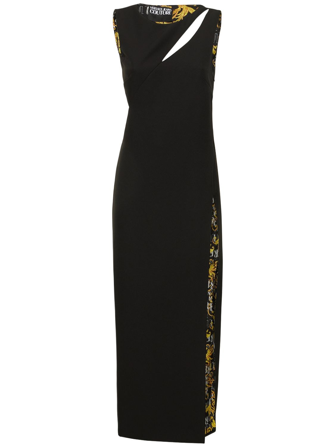 VERSACE JEANS COUTURE SLEEVELESS CADY DRESS W/ SLIT