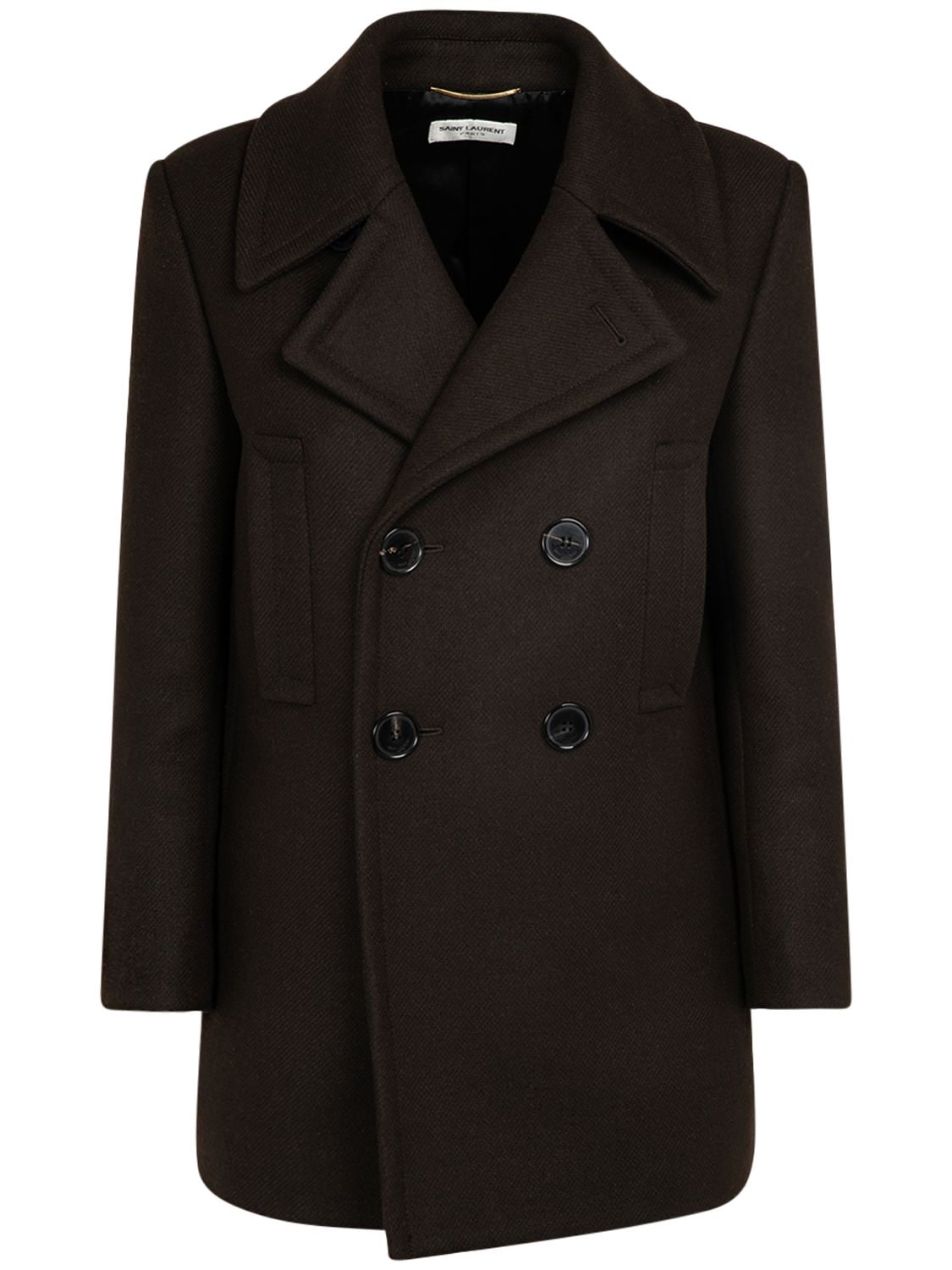 Wool Caban Double Breasted Coat
