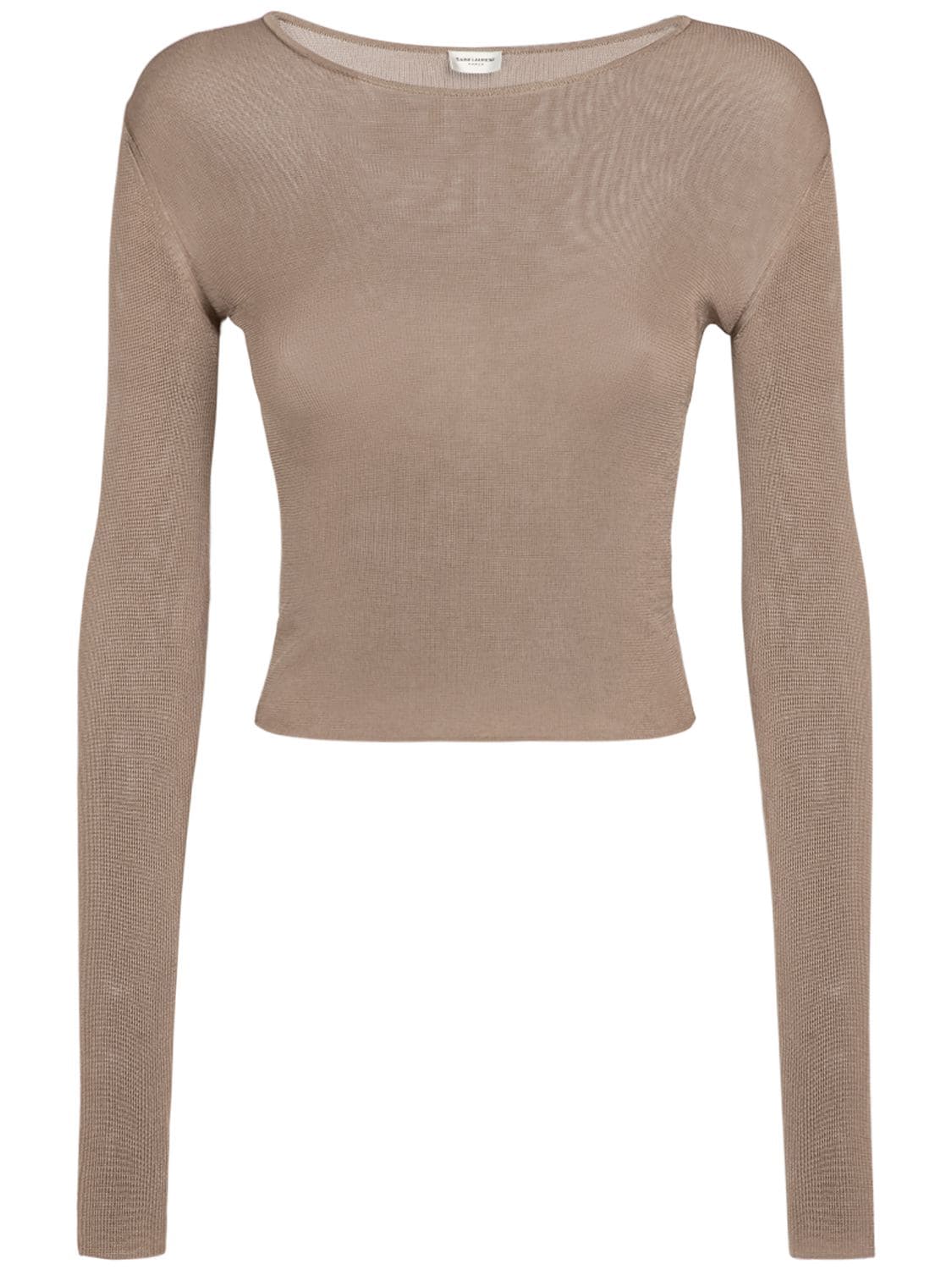 Saint Laurent Viscose Tricot Sweater In Taupe