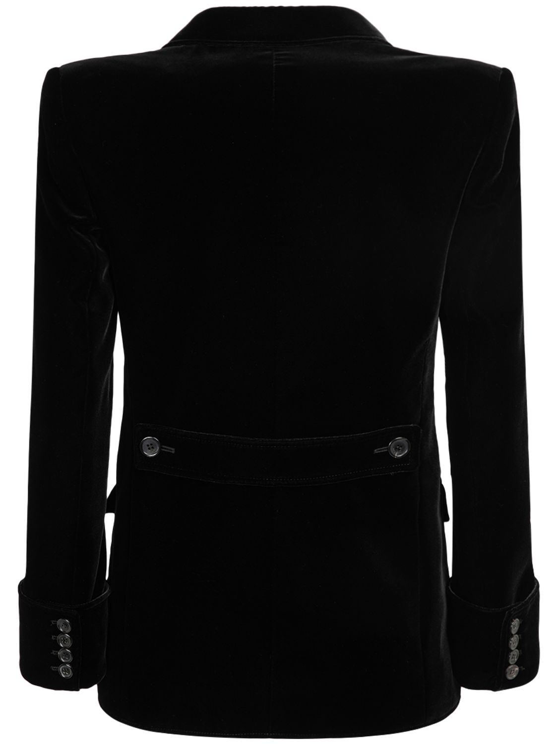 Shop Saint Laurent Velvet Blazer Jacket In Black