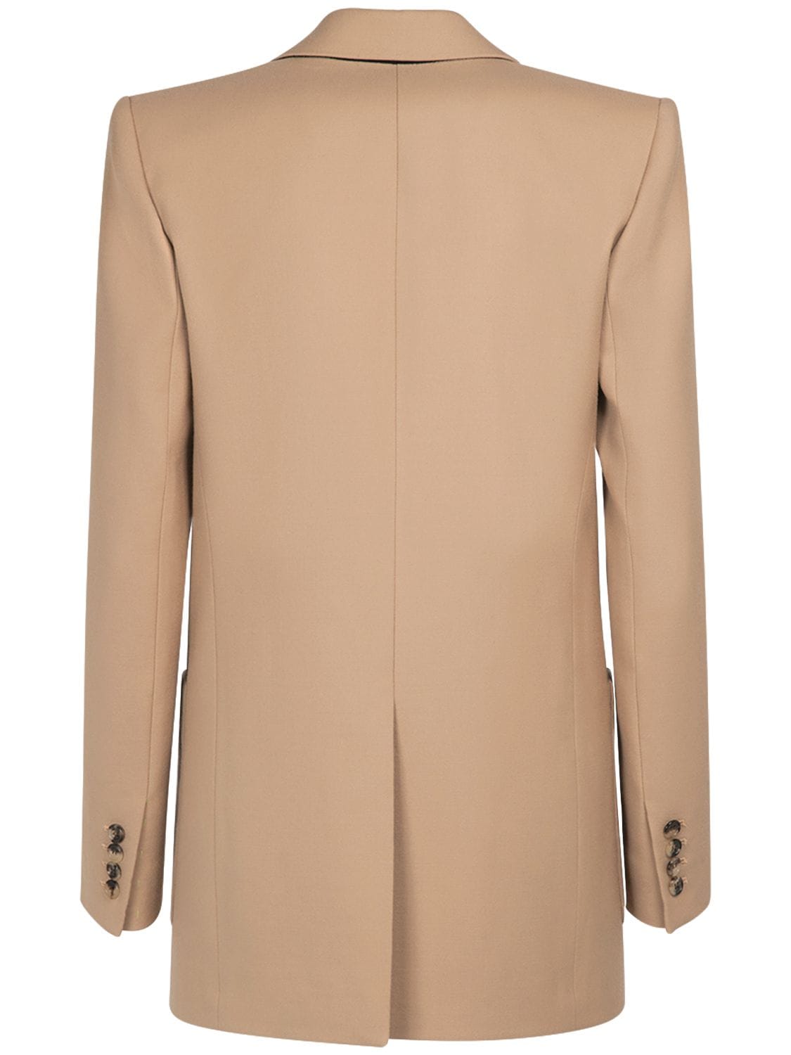 Shop Saint Laurent Wool Blazer In Beige