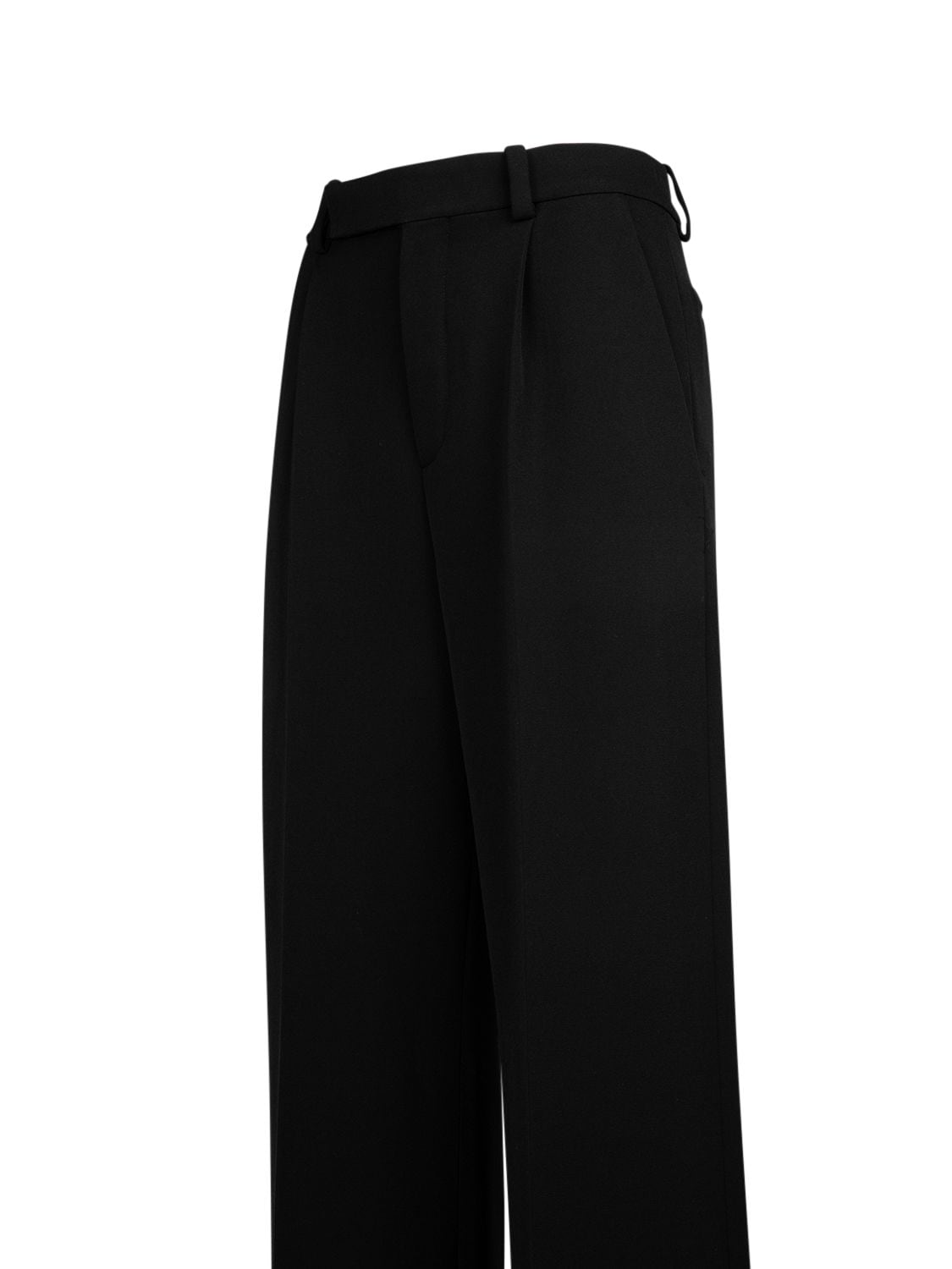 Shop Saint Laurent Wool Grain De Poudre Pants In Black