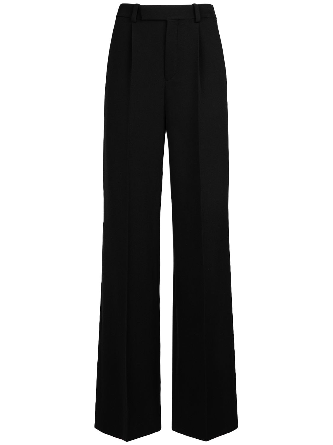 Saint Laurent Wool Grain De Poudre Pants In Black