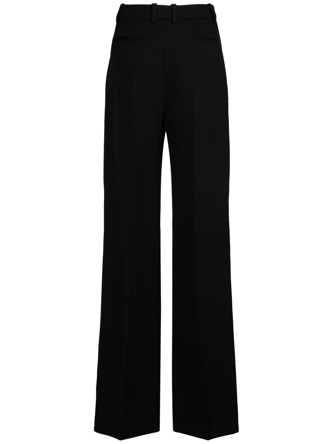 Shop Saint Laurent Wool Grain De Poudre Pants In Black