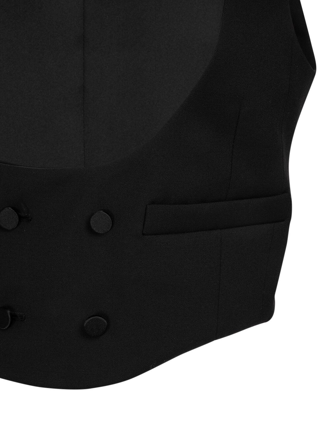 Shop Saint Laurent Wool Vest In Black