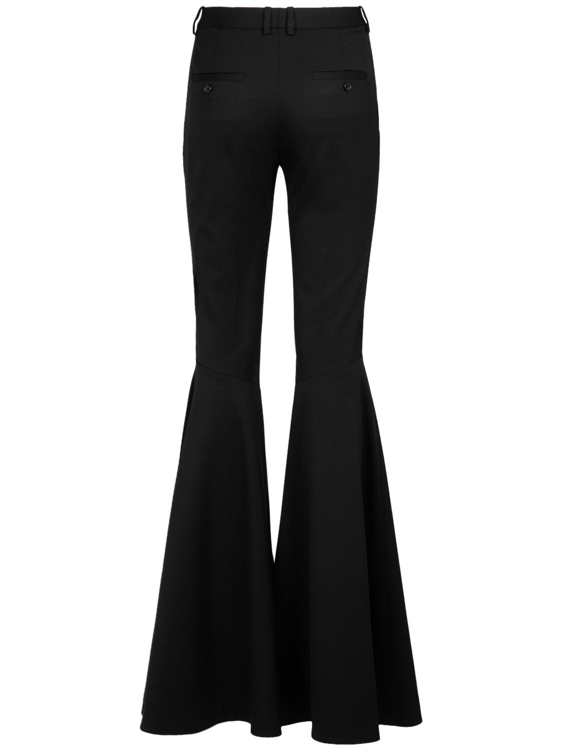 Shop Saint Laurent Wool Flared Pants In Black