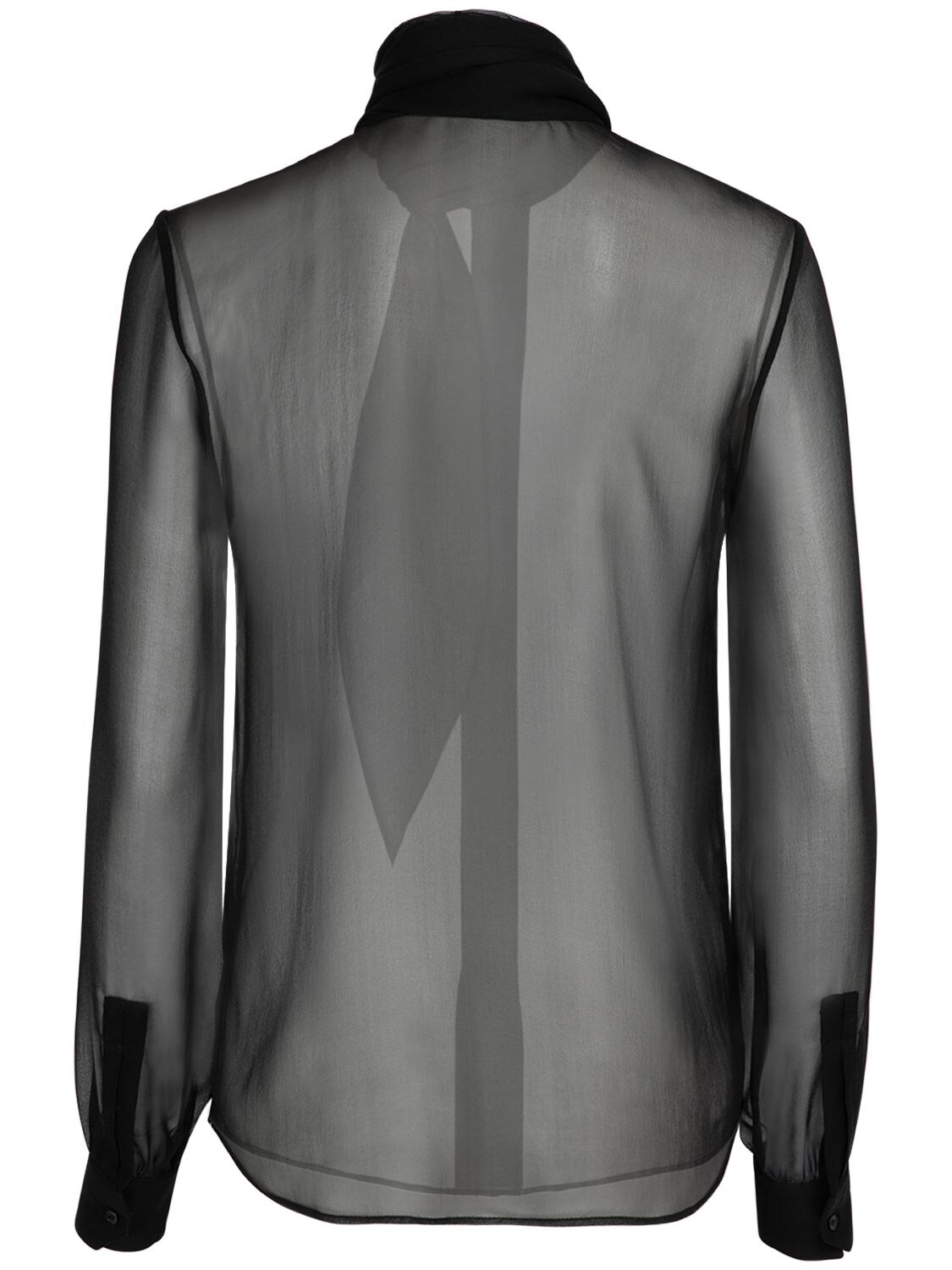 Shop Saint Laurent Silk Shirt In Black