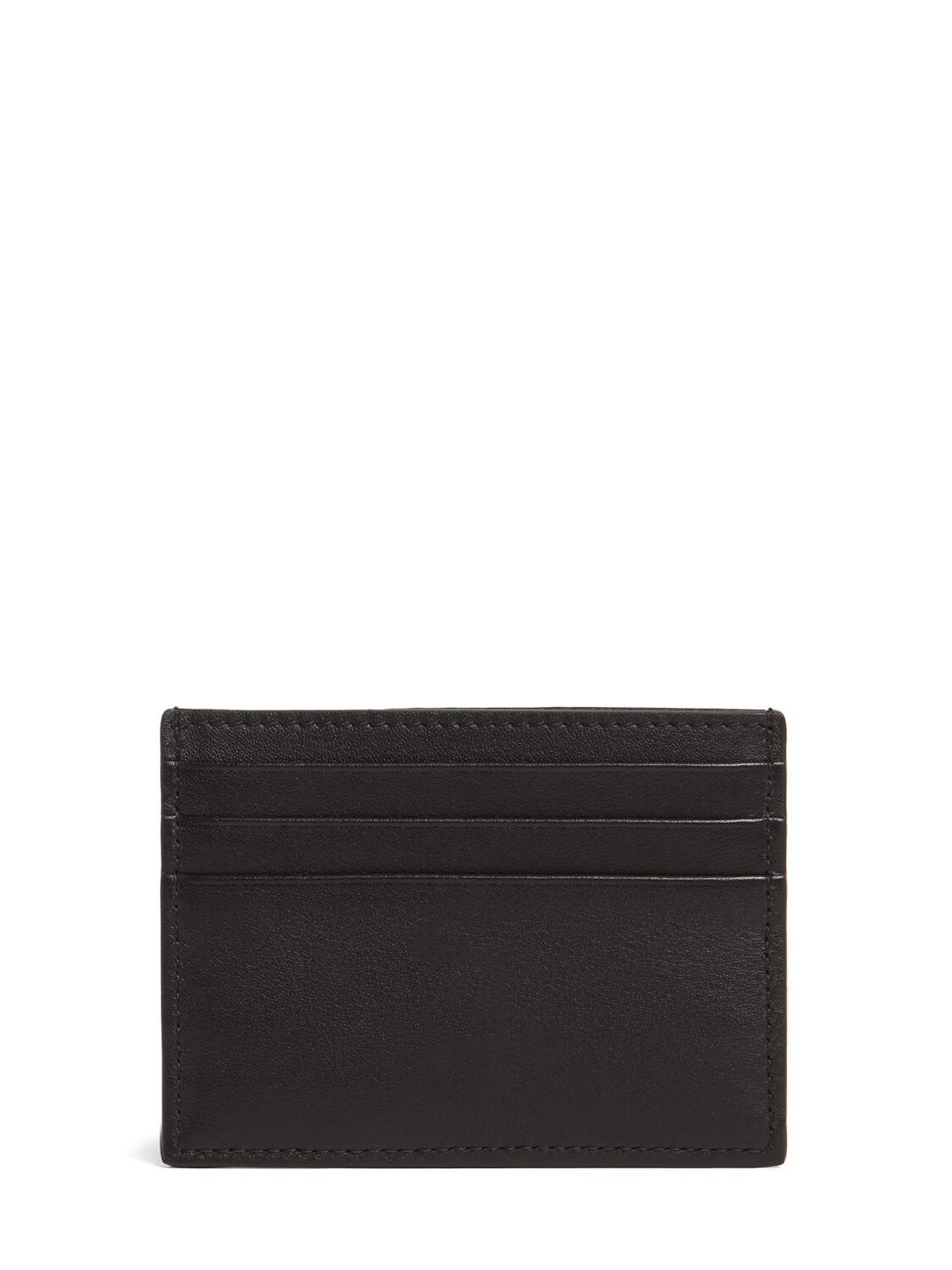 Shop Alexander Mcqueen Leather Card Holder In Black,multi
