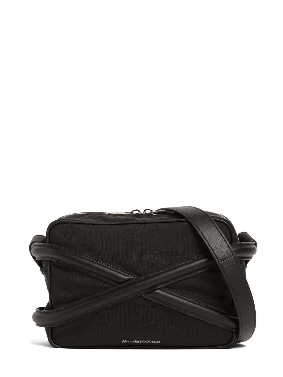 Alexander Mcqueen Leather Crossbody Bag In Black