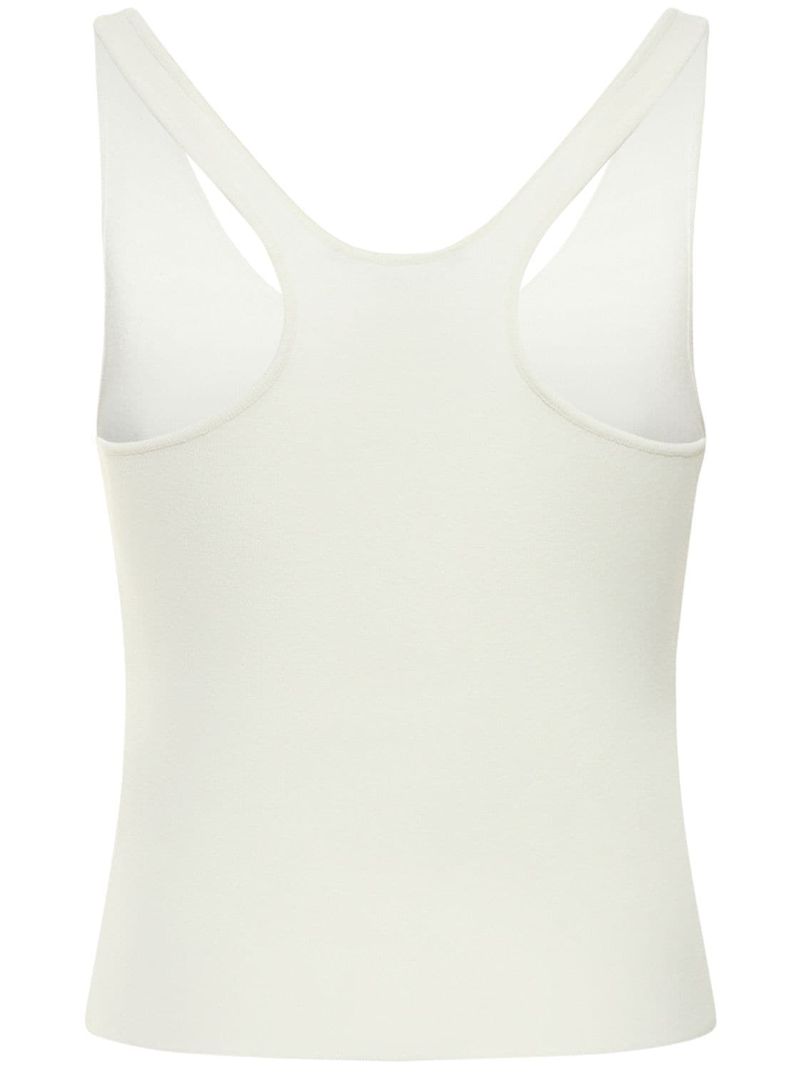 Shop Stella Mccartney Compact Viscose Knit Tank Top In Off White