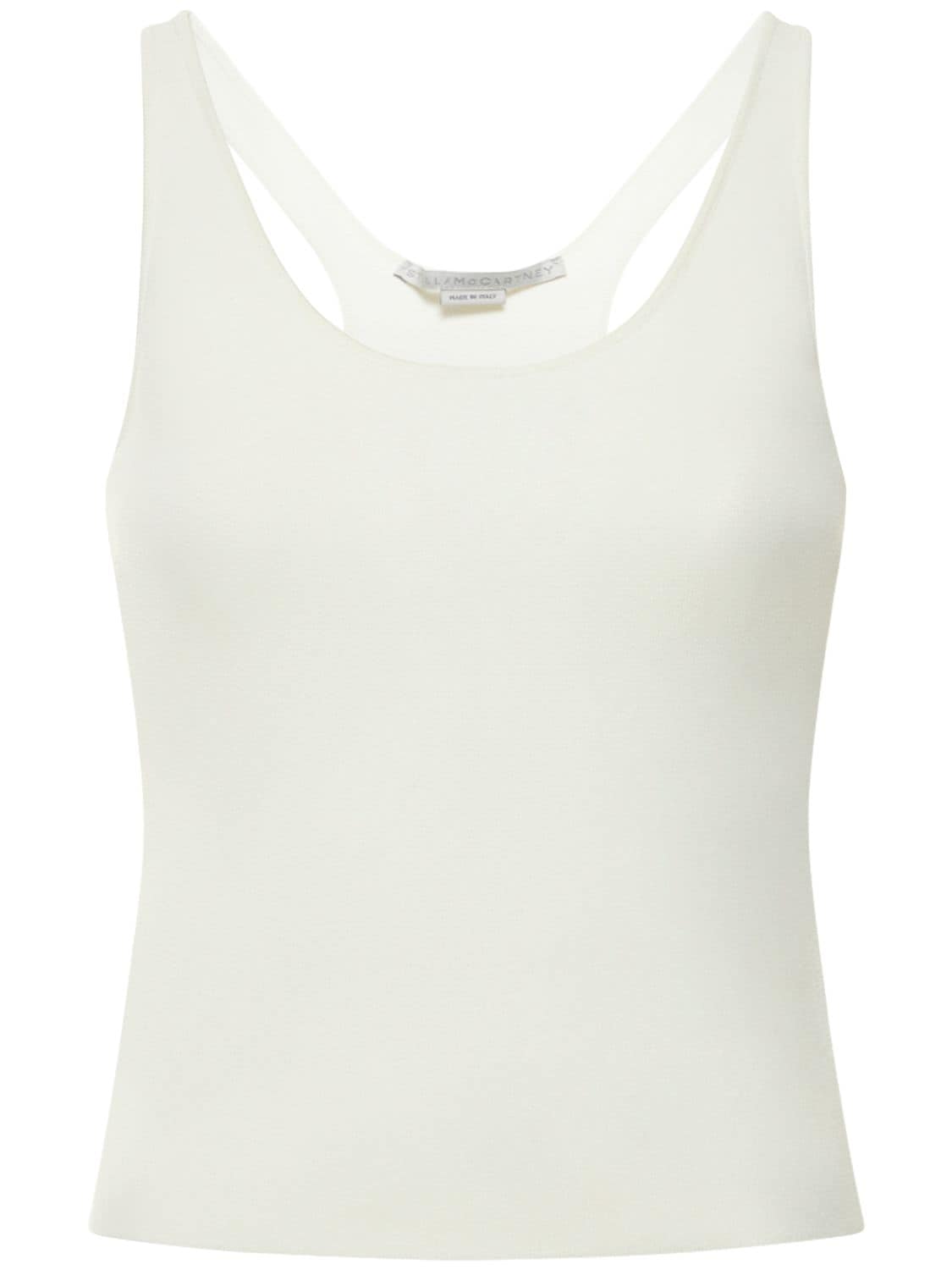 Stella Mccartney Compact Viscose Knit Tank Top In Off White