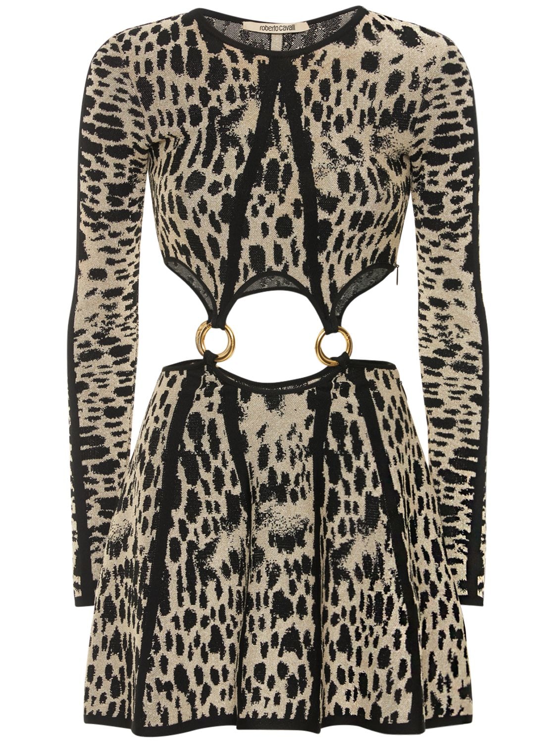 Viscose Jacquard Cutout Mini Dress