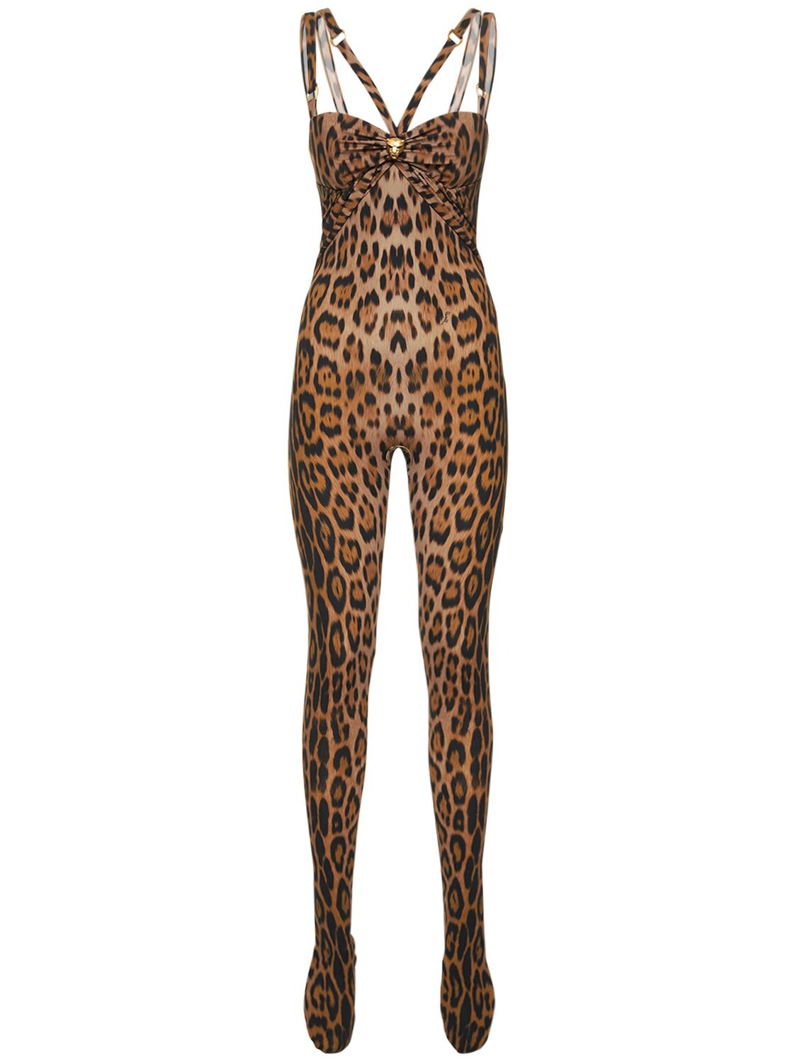 dressing gownRTO CAVALLI JERSEY LEOPARD PRINT JUMPSUIT