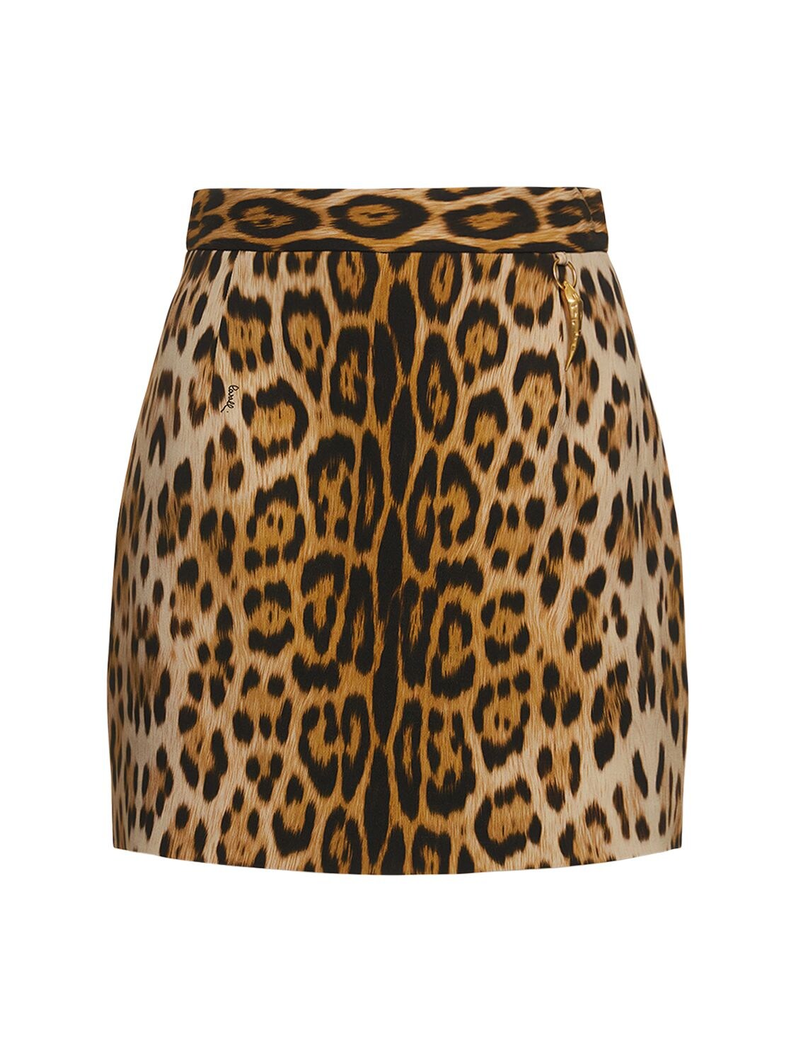 Viscose Cady Printed Leopard Mini Skirt – WOMEN > CLOTHING > SKIRTS