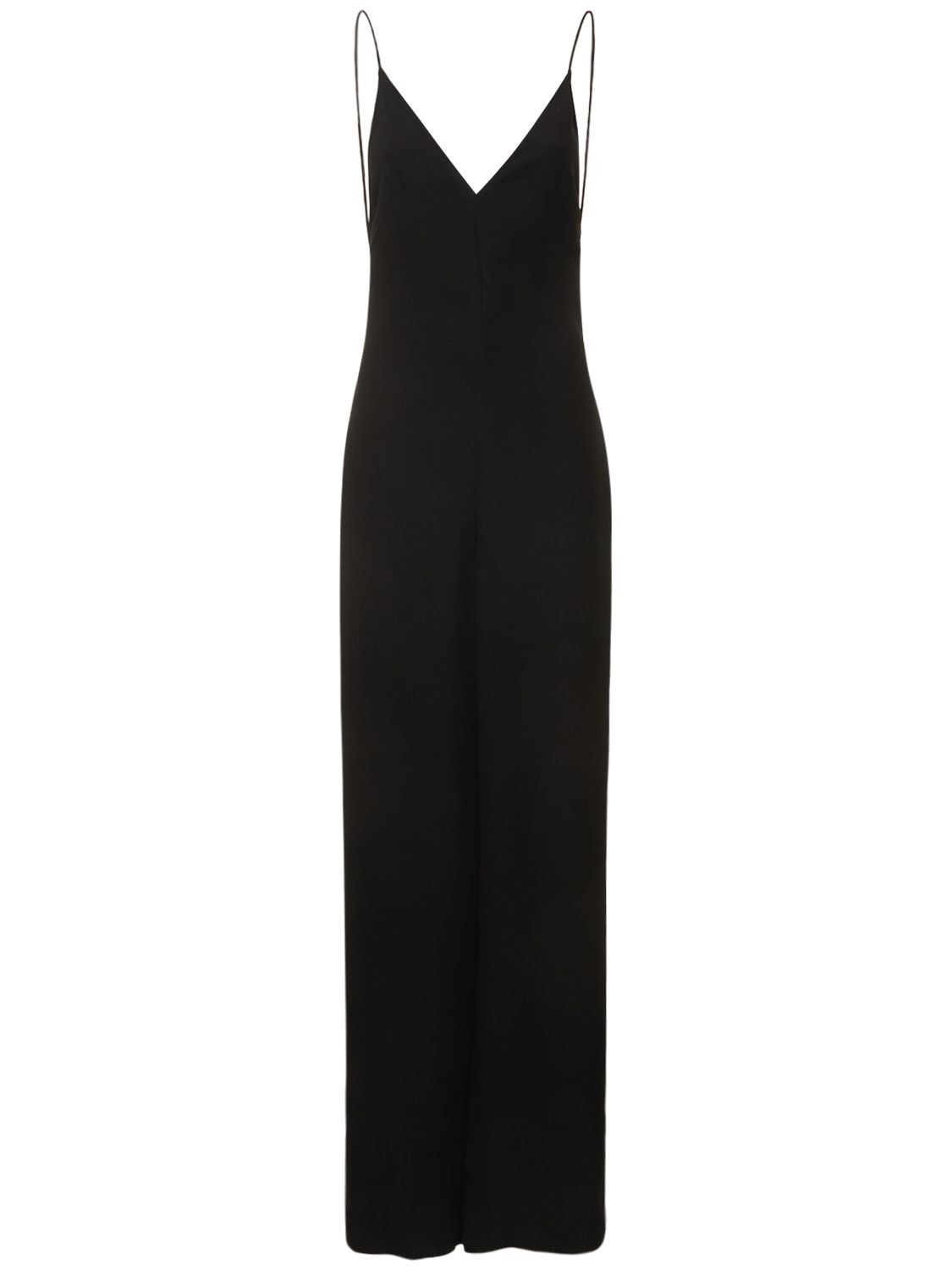 Shop Valentino Silk Cady Couture Open Back Jumpsuit In Black