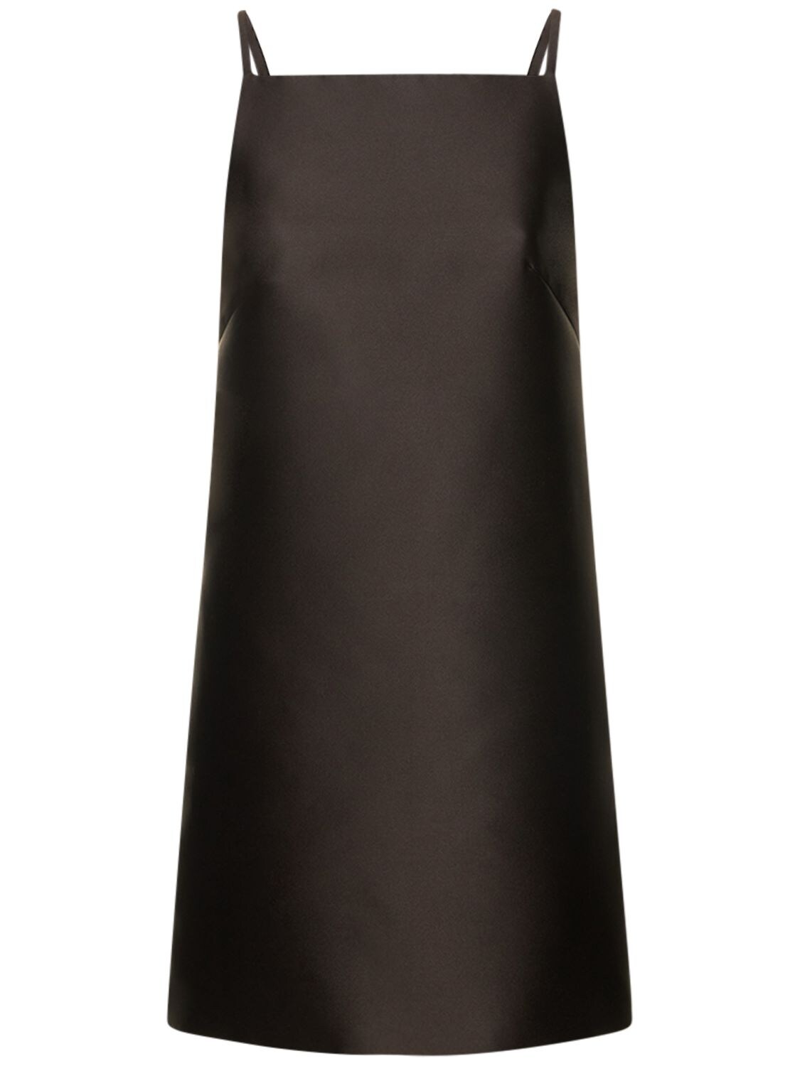 Valentino Brown Techno Duchesse Minidress In Dark Brown