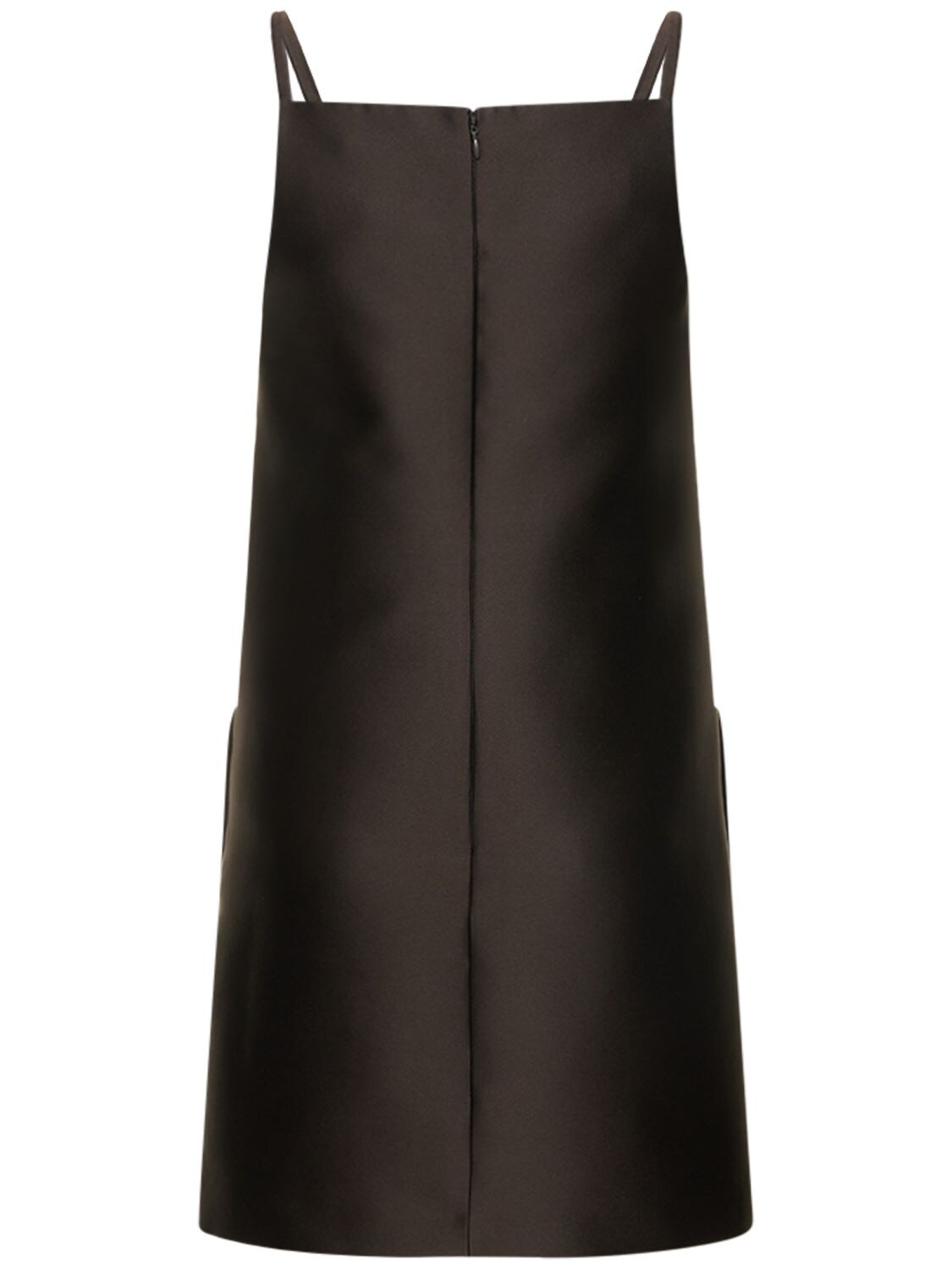 Valentino Brown Techno Duchesse Minidress In Dark Brown